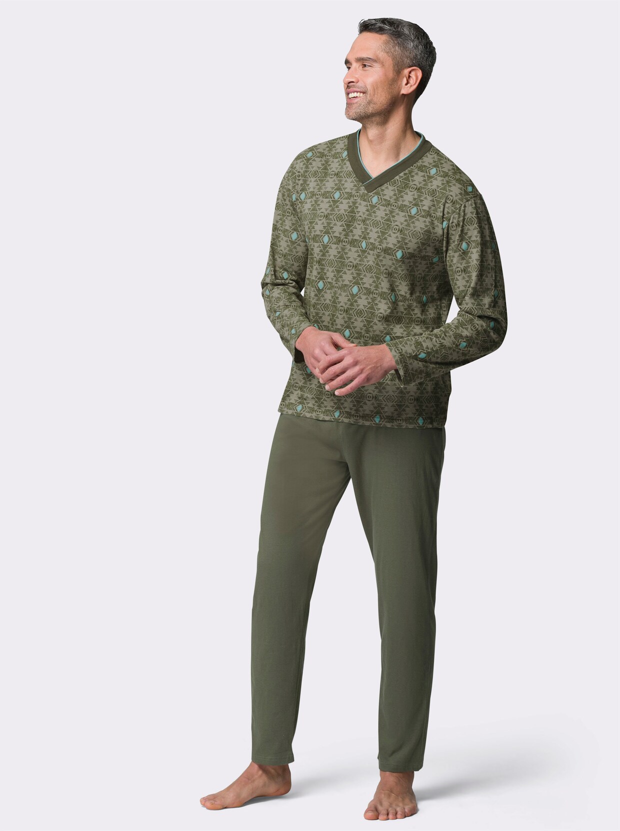 Top Ten Pyjama - olijf geprint