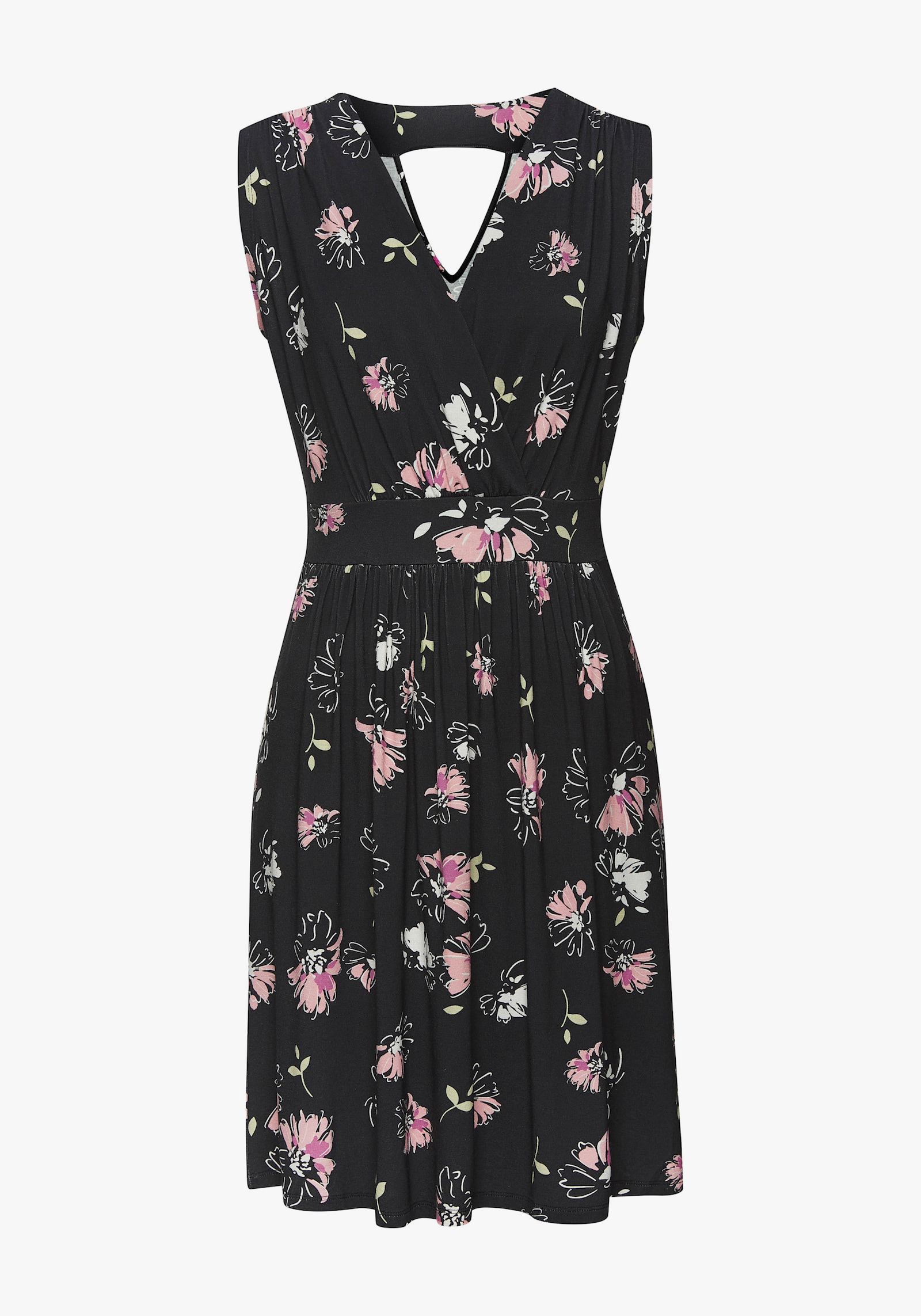 Vivance Jerseykleid - schwarz-mauve bedruckt