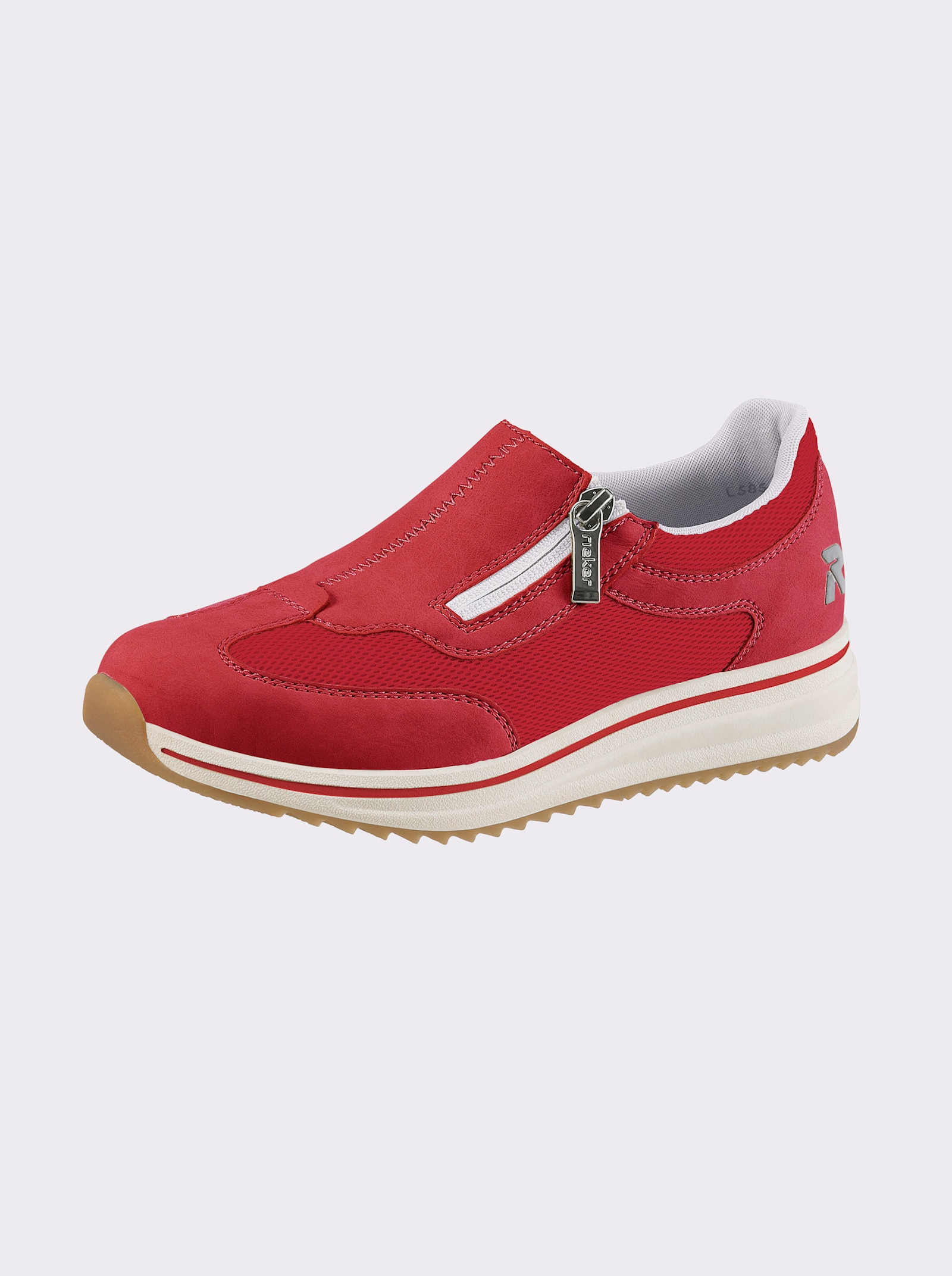 Rieker Slipper mit seitlichem Reissverschluss - erdbeere