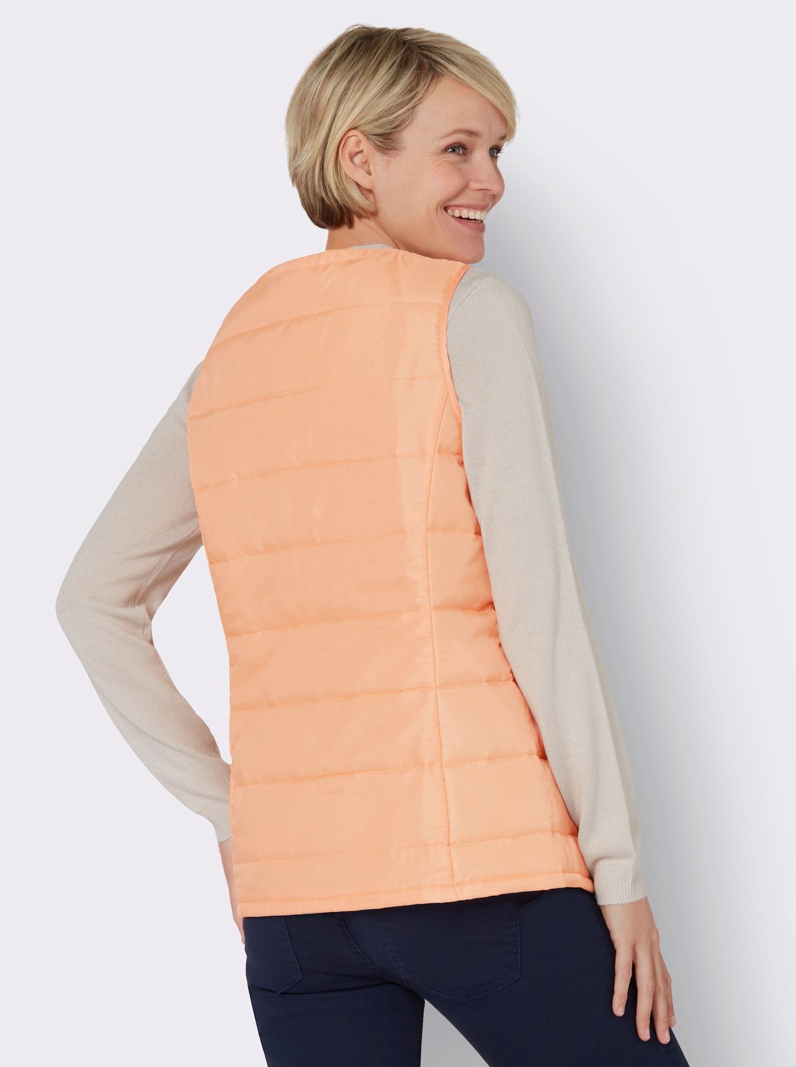Steppweste mit Druckknöpfen - apricot