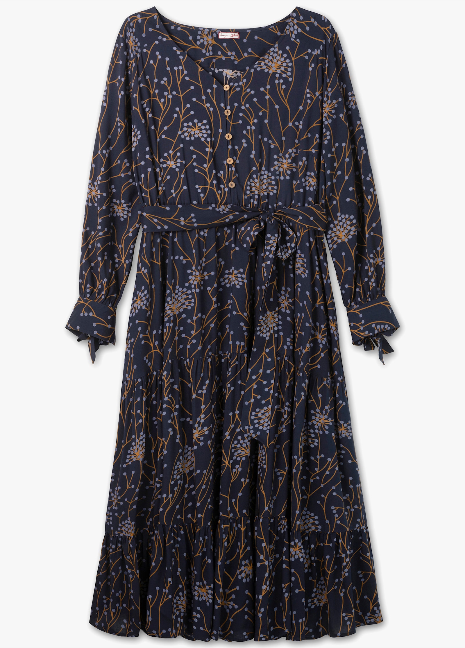 sheego by Joe Browns Maxikleid mit filigranem Druck - nachtblau bedruckt