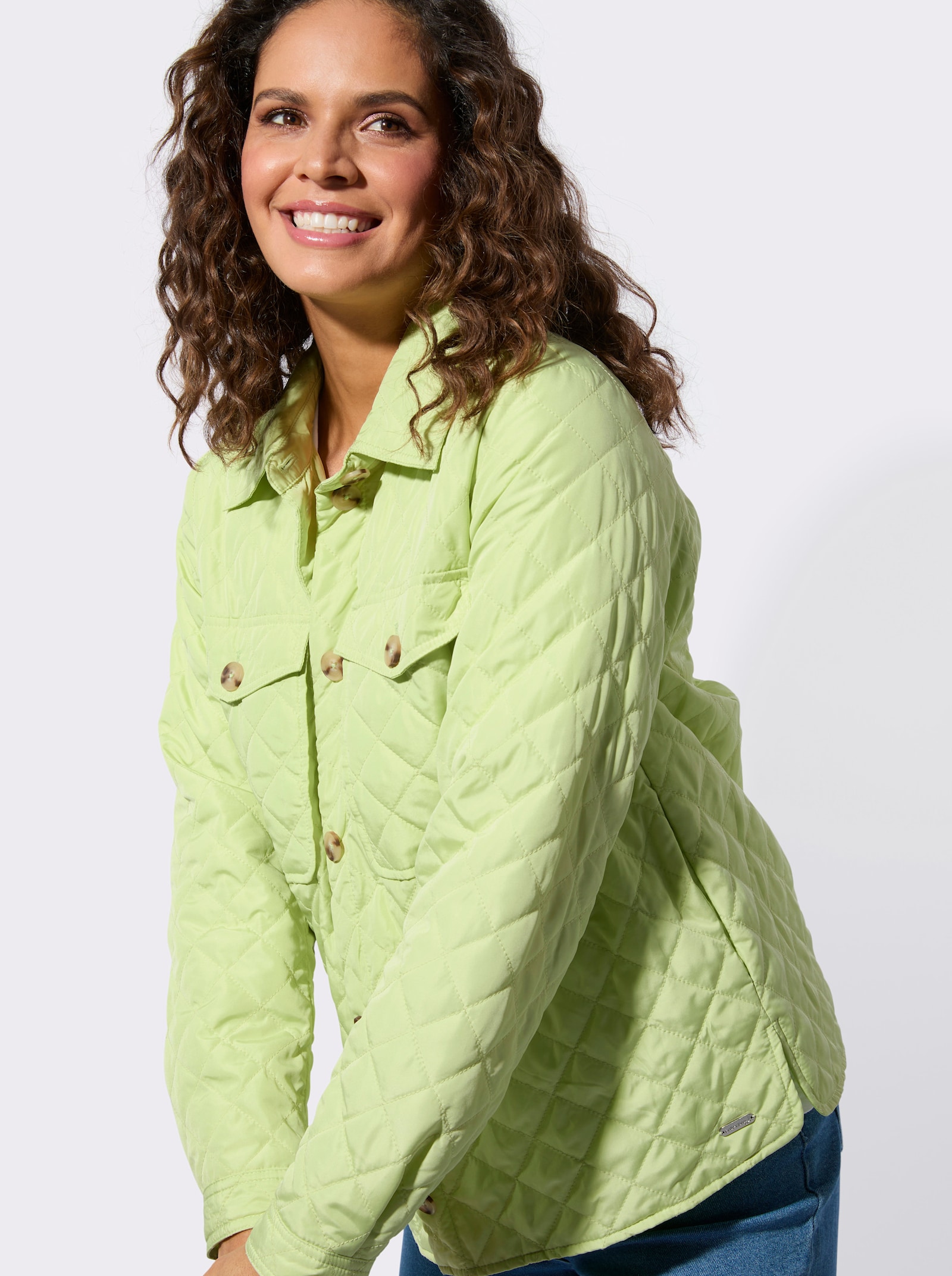 Blusenjacke mit aufgesetzten Brusttaschen - pistazie