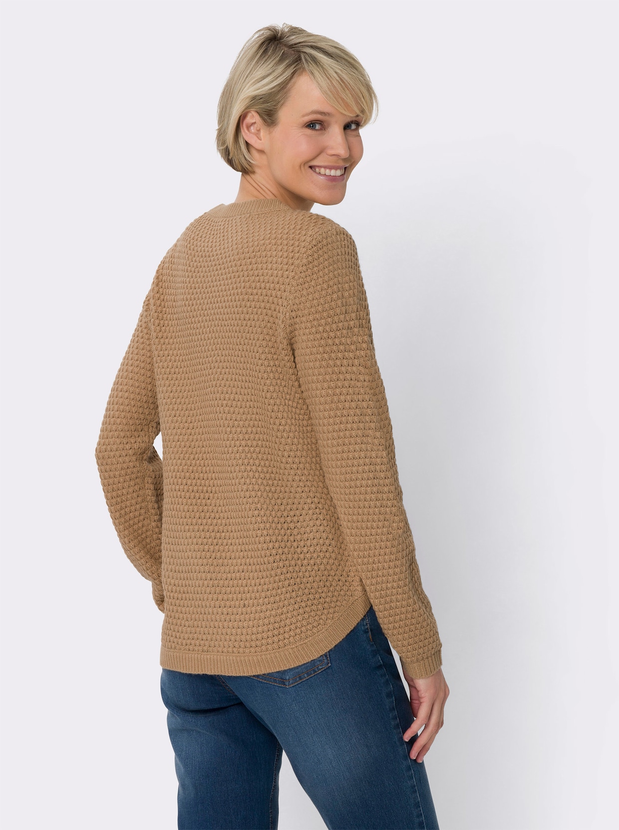 Langarm-Pullover - camel