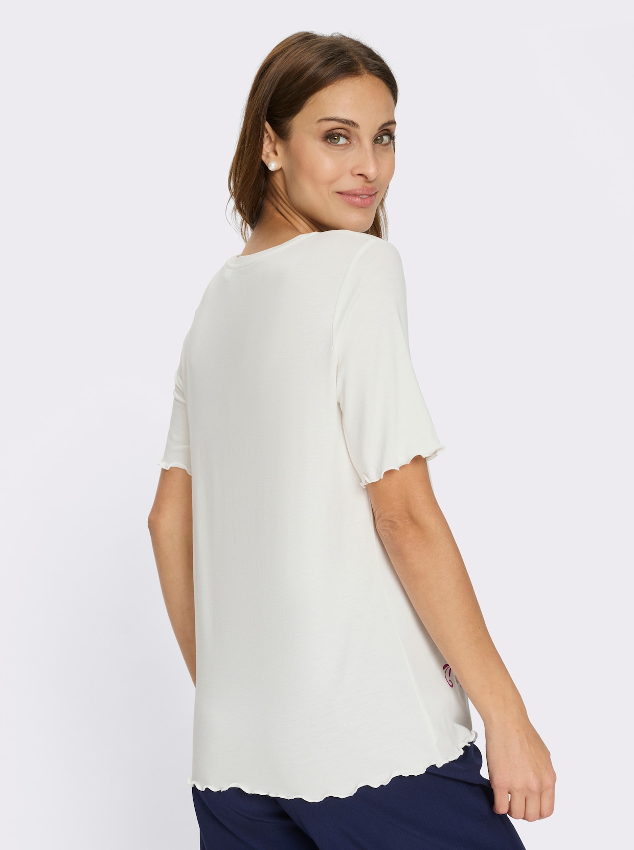 Rundhalsshirt - ecru