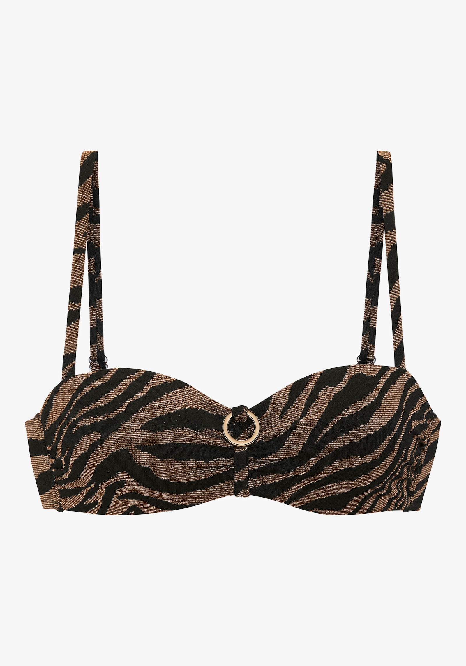 Bruno Banani Bügel-Bandeau-Bikini - schwarz-gold