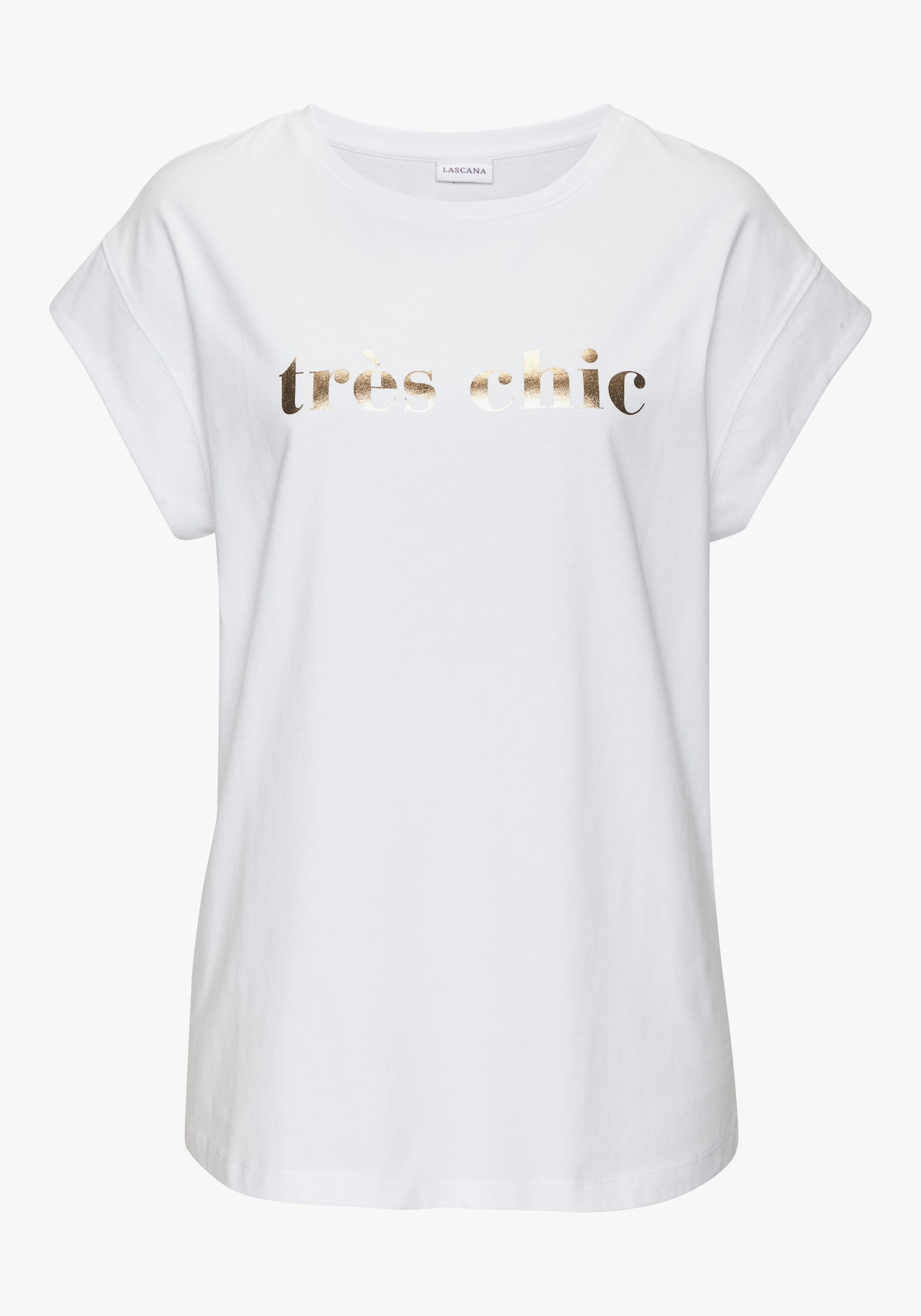 LASCANA Kurzarmshirt - weiss