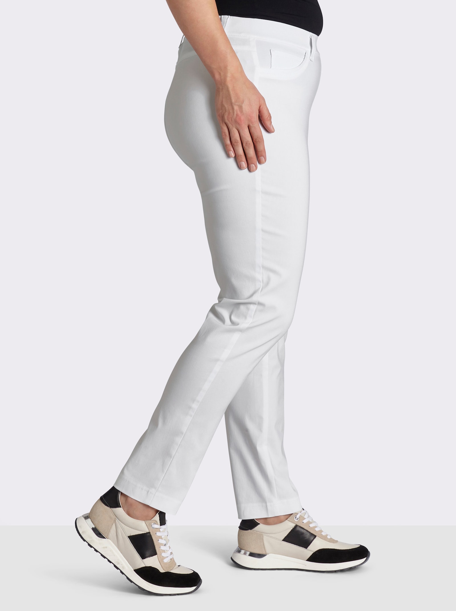 Ascari Stretch-Hose in Schlupfform, Bengalin - weiß