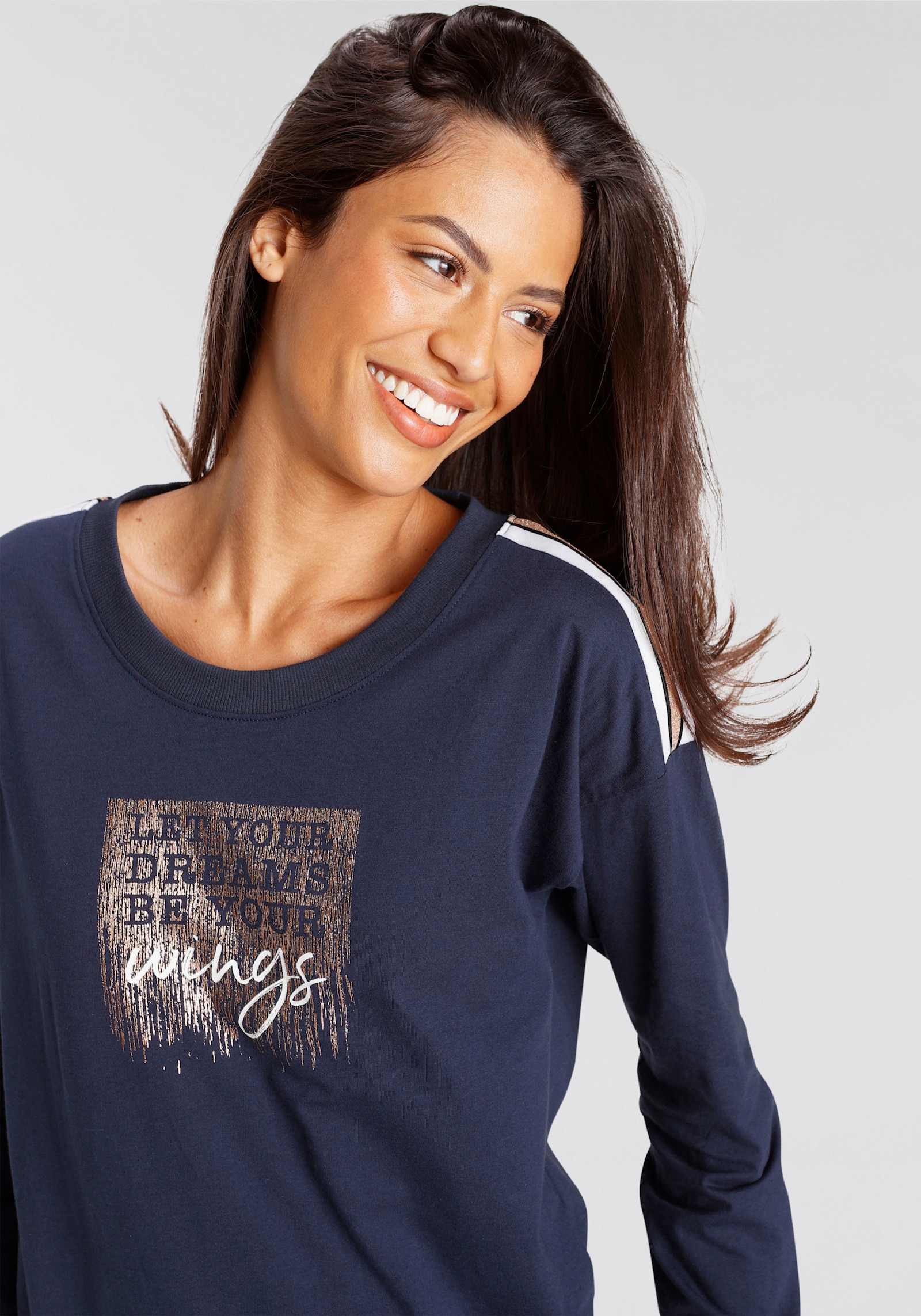 Vivance Dreams Pyjama - bleu foncé/gris chiné