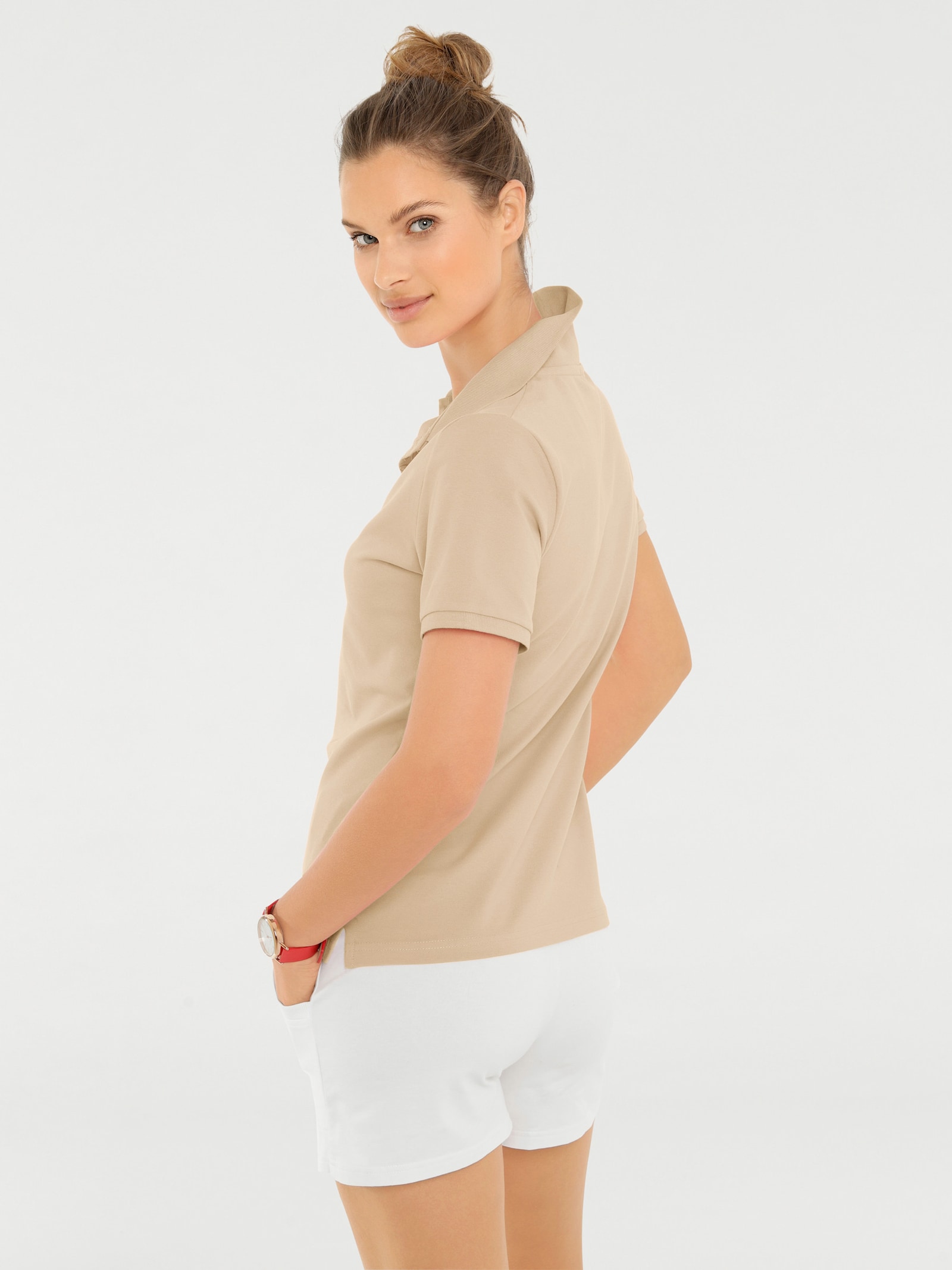 heine Poloshirt in Pikee-Qualität - sand