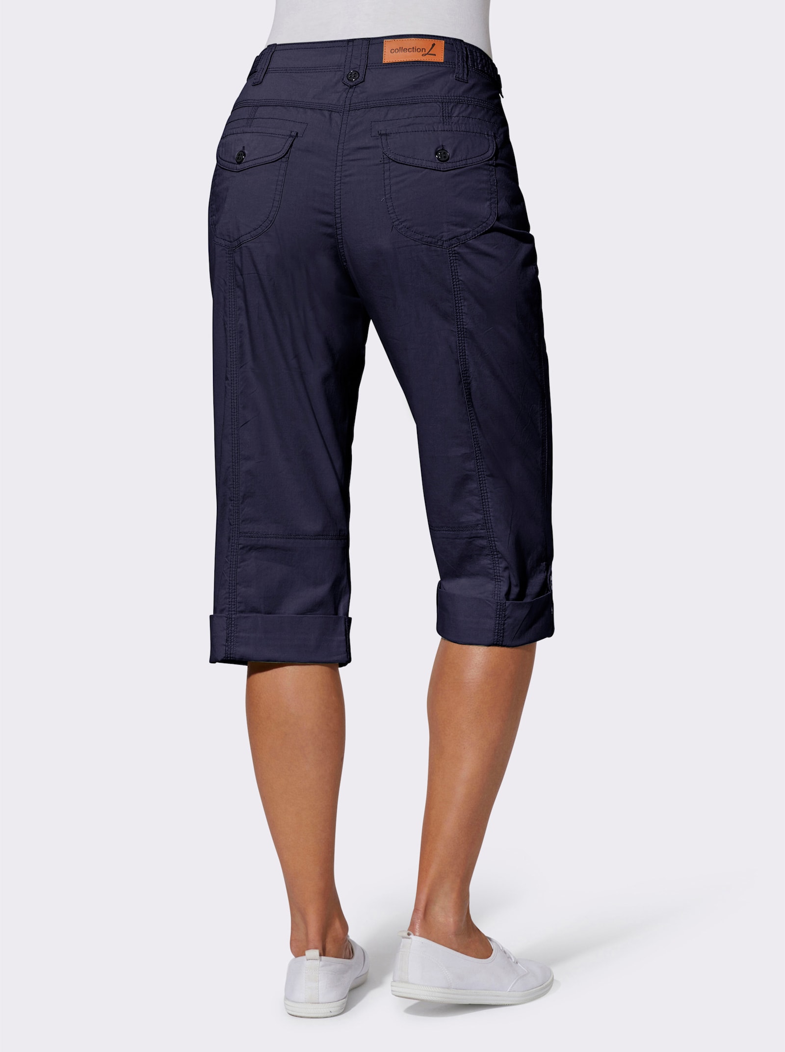 Caprihose mit verstellbarem Bund - marine