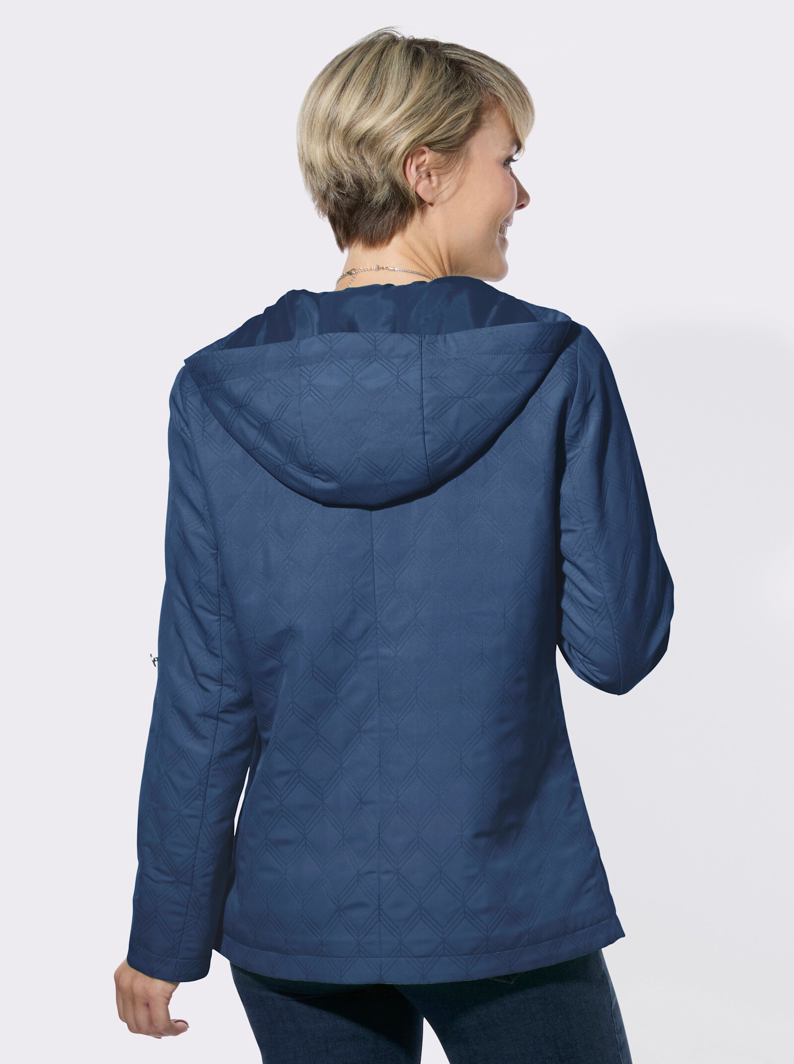 Steppjacke mit Krempelfunktion - jeansblau
