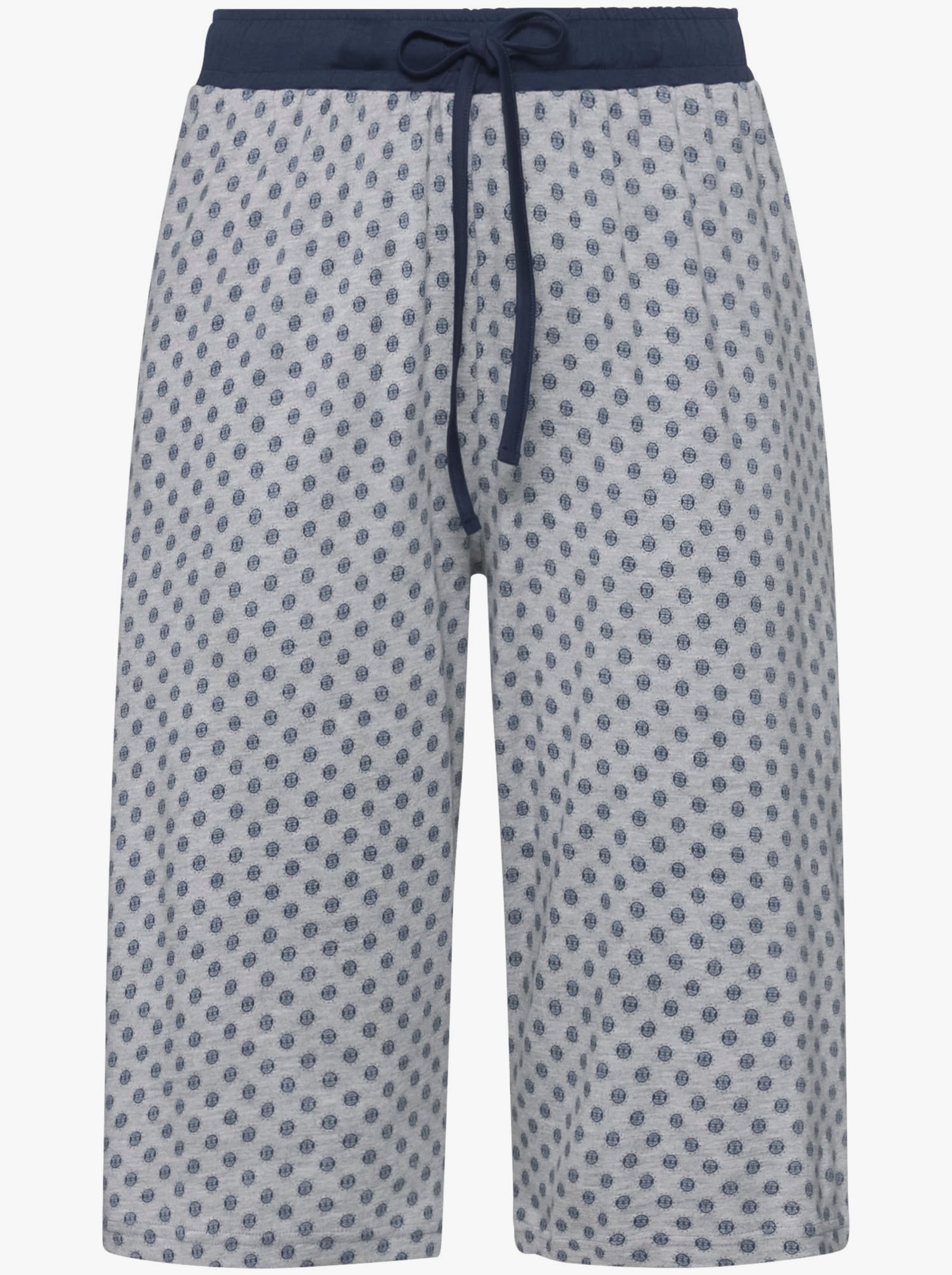 wäschepur Shorty mit V-Ausschnitt - marine-grau-meliert