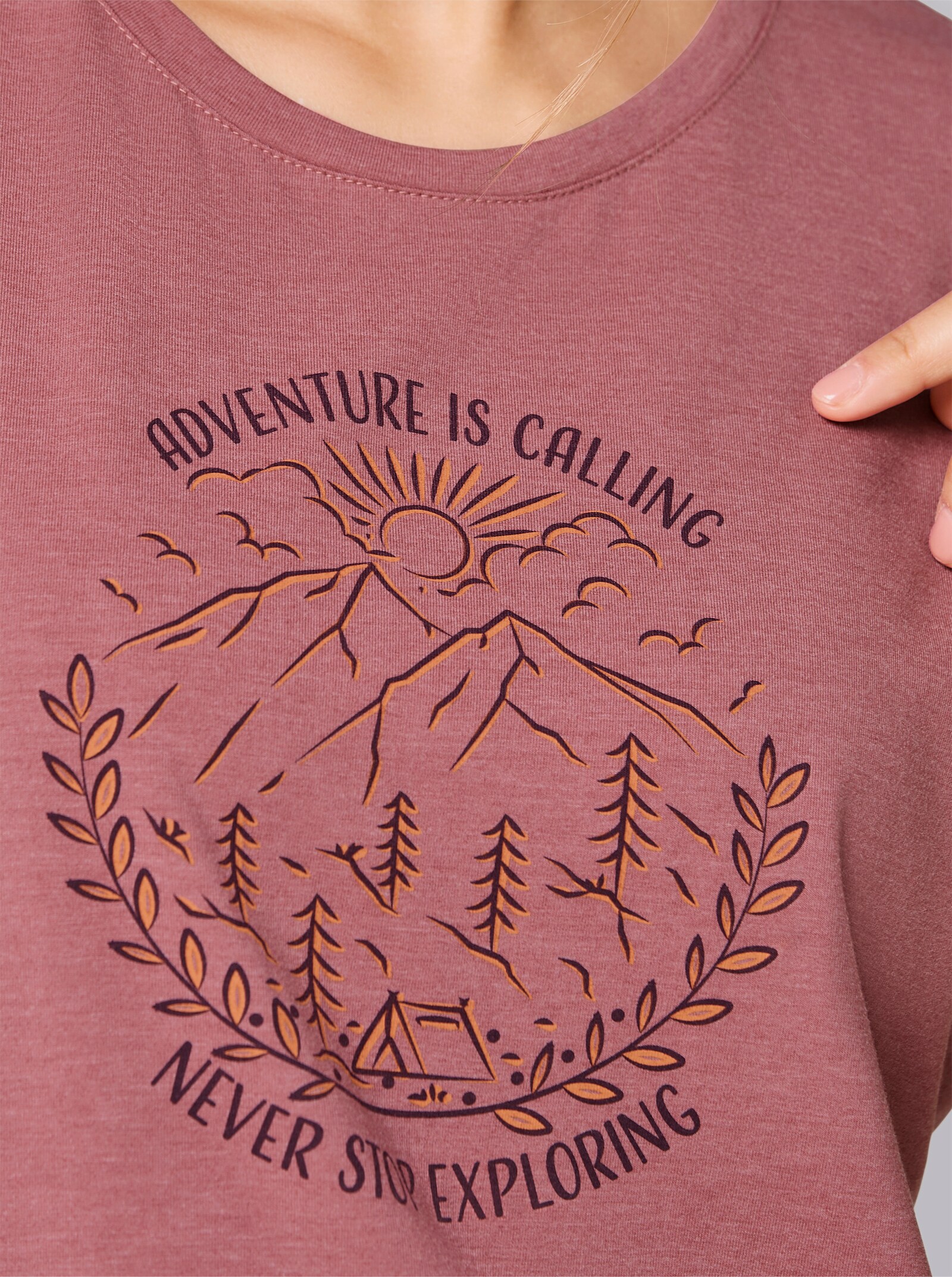 Catamaran Sports Freizeitshirt mit überschnittenen Schultern - violett-meliert