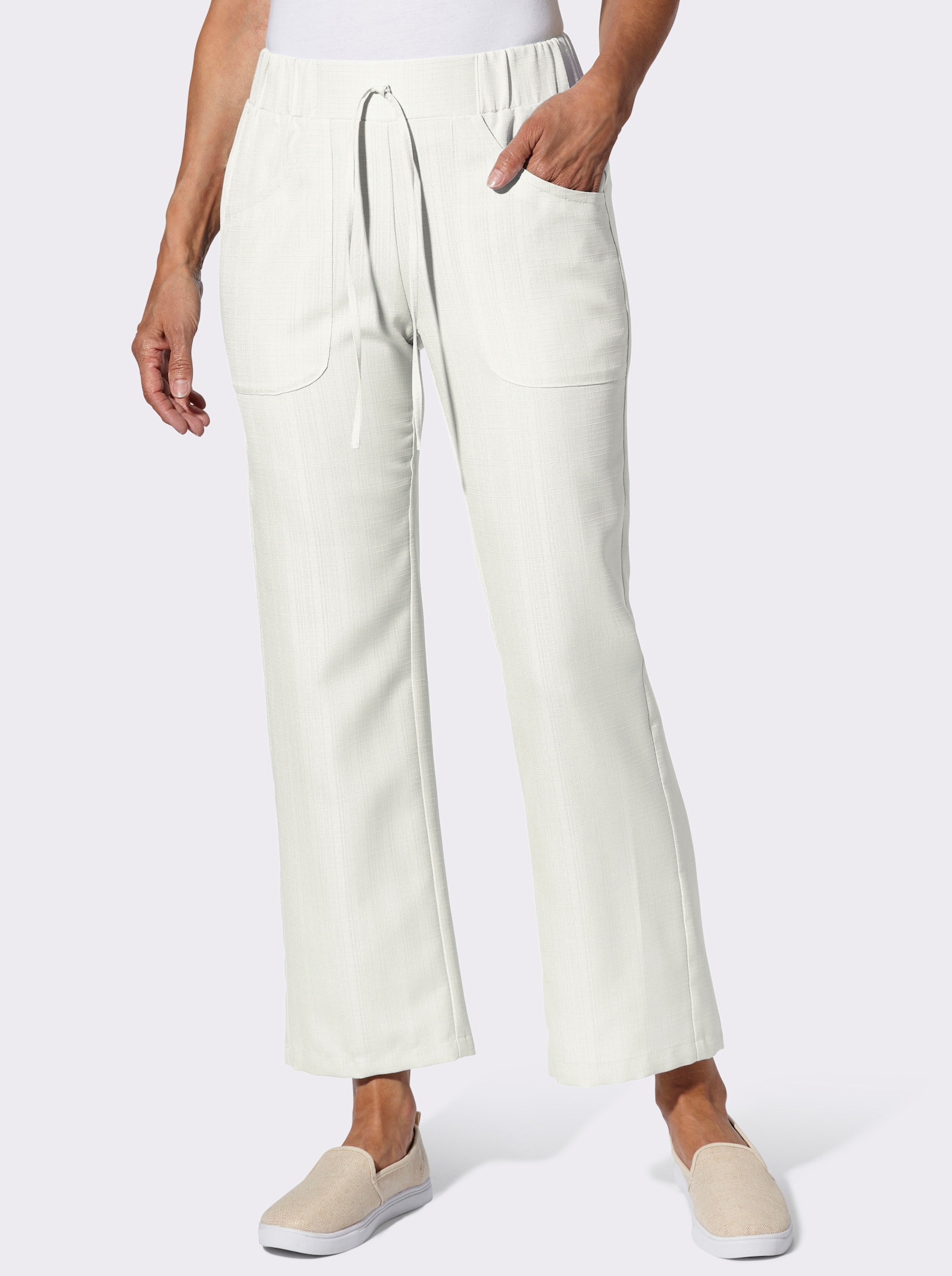 Schlupfhose in Leinen-Optik - ecru