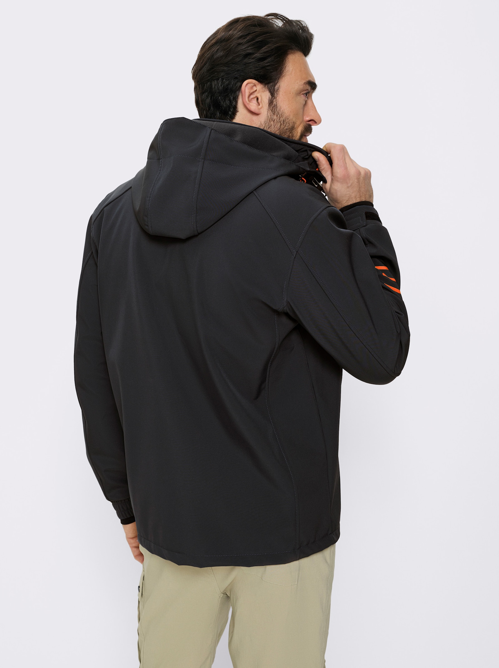 Catamaran Sports Softshelljacke mit abnehmbarer Kapuze - schwarz