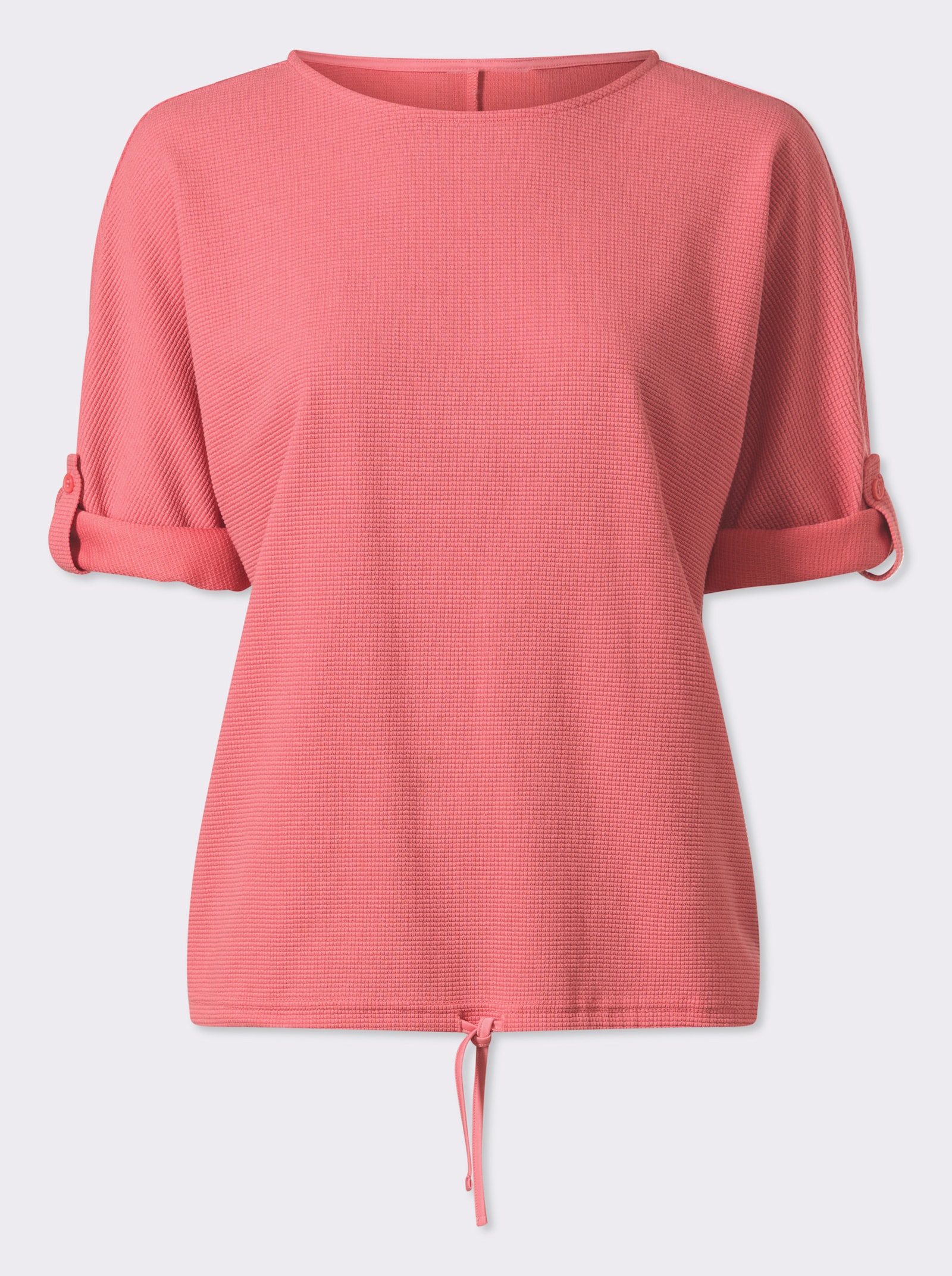 heine T-shirt à manches chauve-souris en qualité piqué - rose flamant