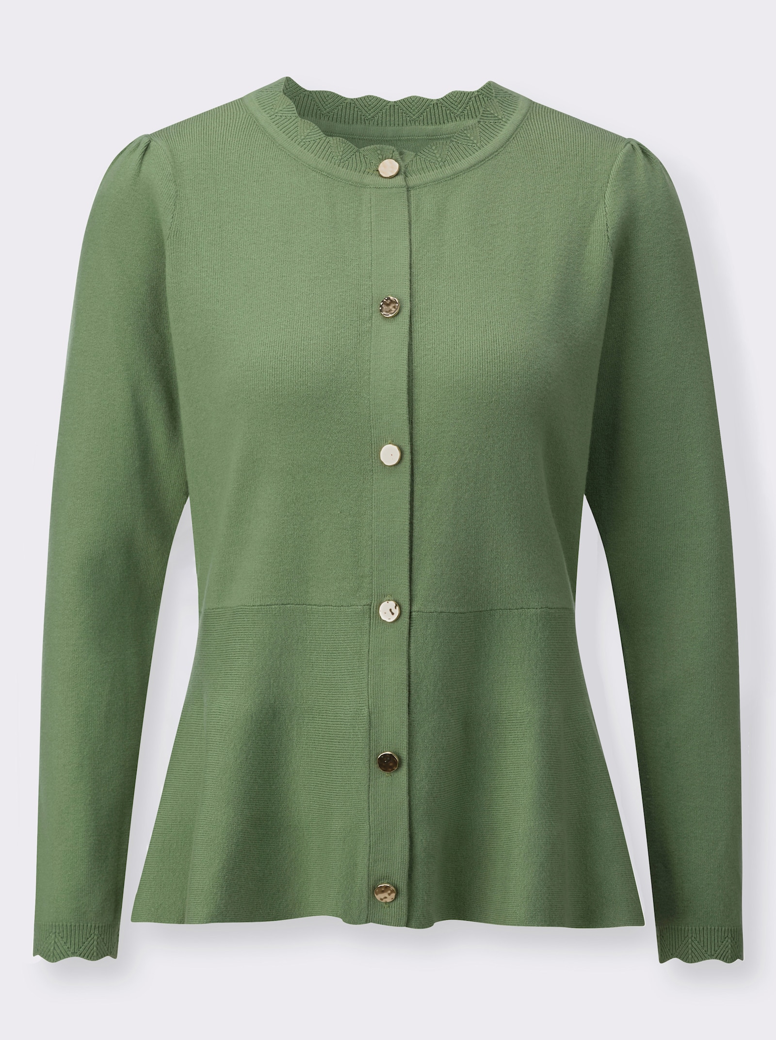 Strickjacke mit 50% Polyamid - eucalyptus