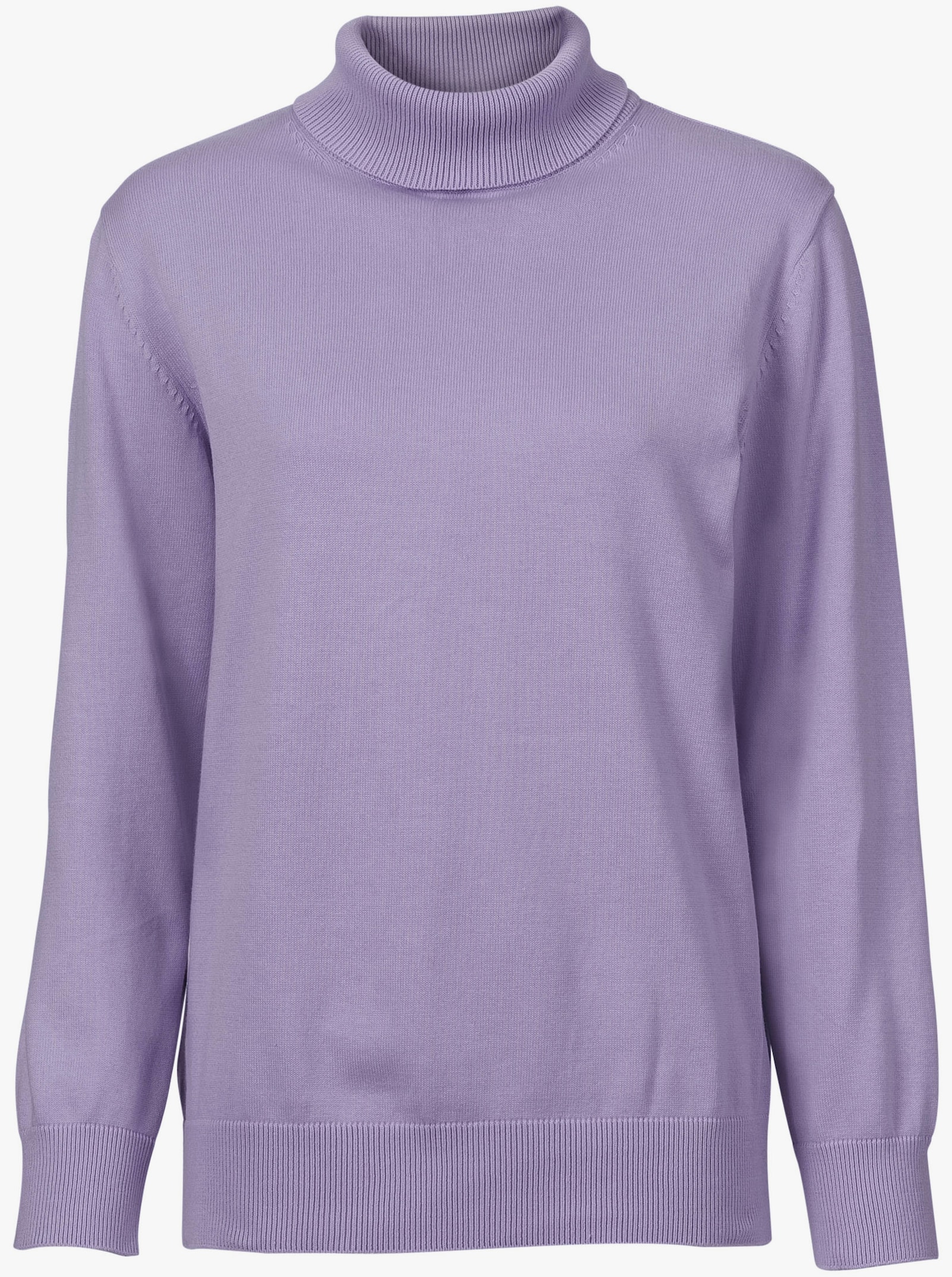 Pullover met rolkraag van puur katoen - lila