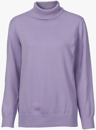 Rollkragenpullover aus reiner Baumwolle - flieder