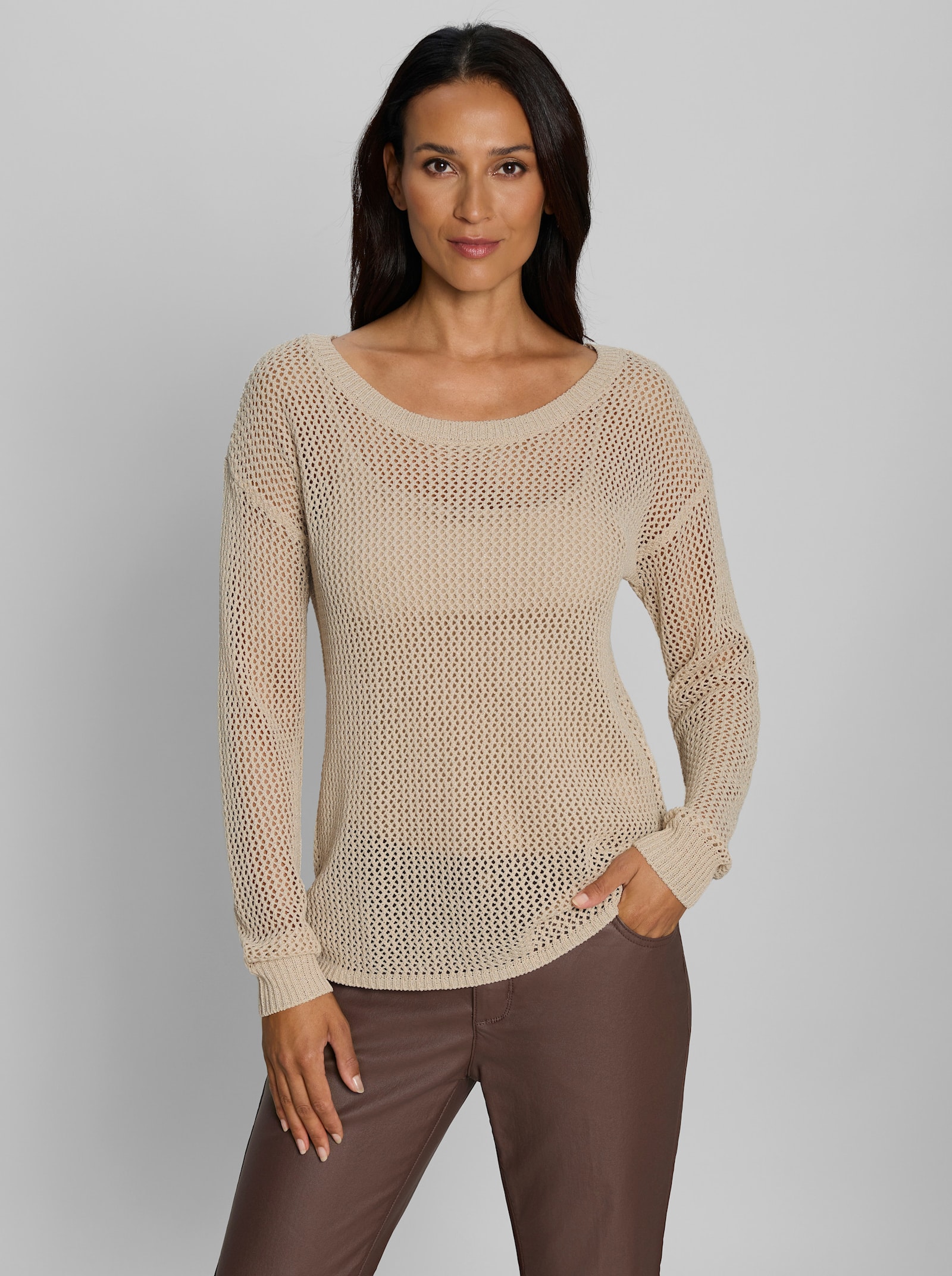 heine Ajourpullover - elfenbein