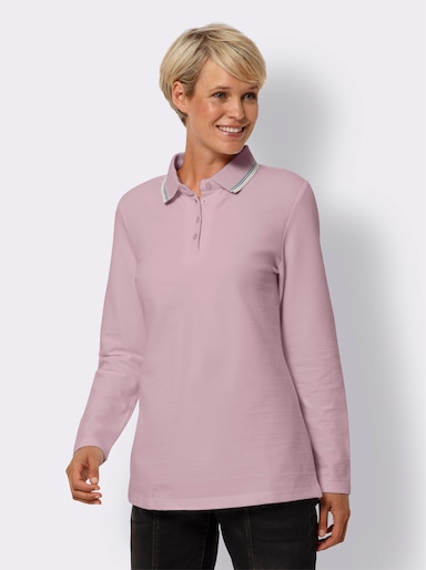 Poloshirt met lange mouwen - roze