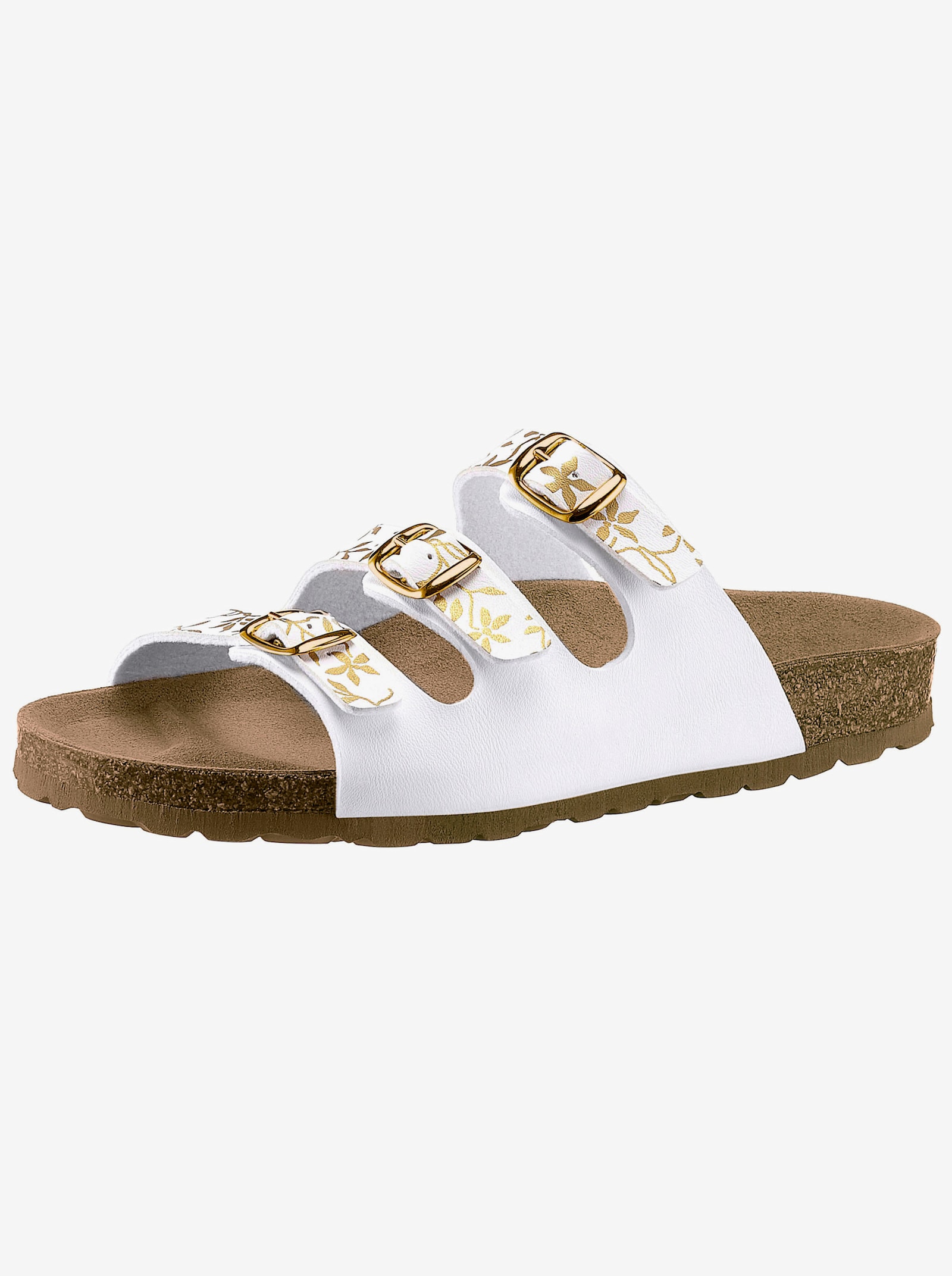 Bio Time Pantolette - weiss-bedruckt