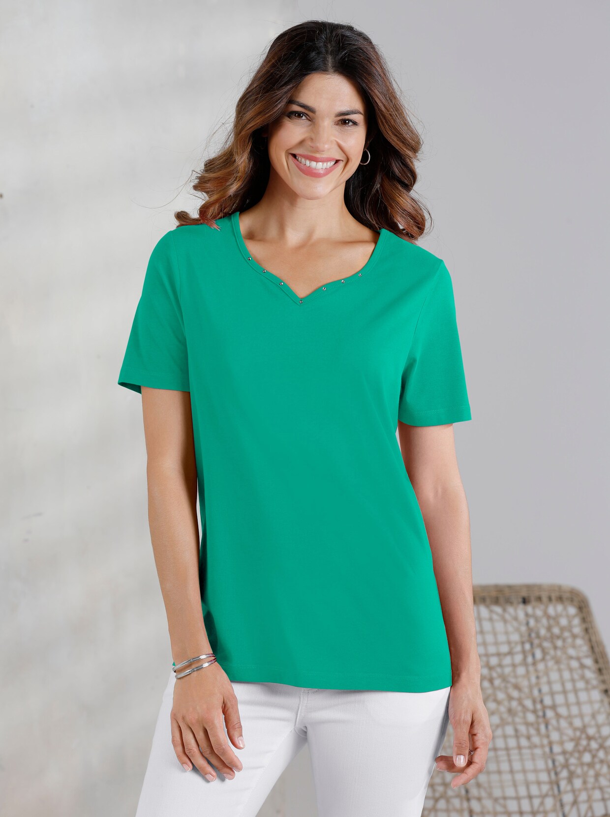 Tričko s krátkým rukávem - smaragdově zelená