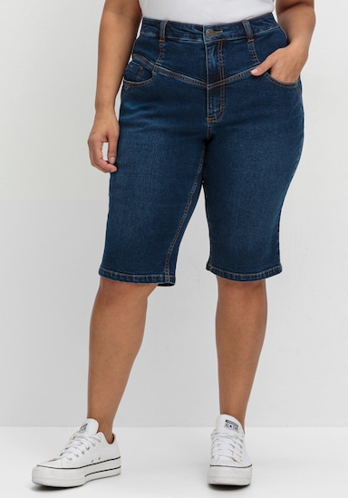 sheego Jeansbermudas - dark blue denim