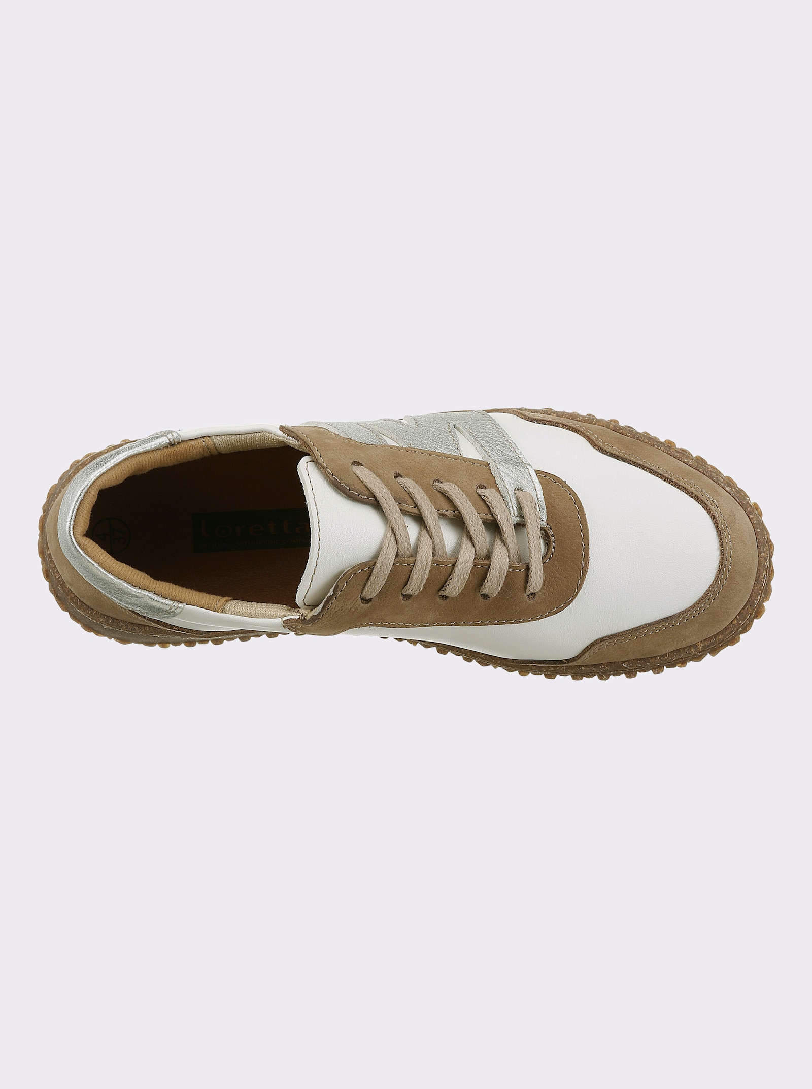 heine Sneaker - weiß-cognac-silber