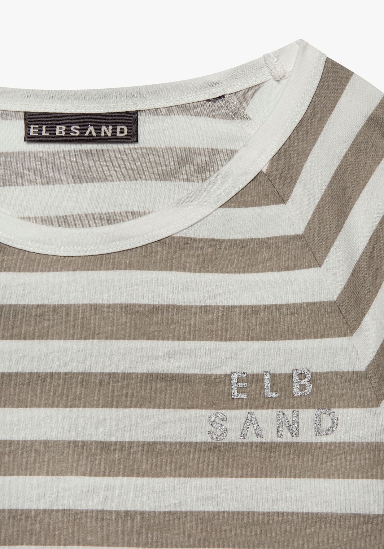 Elbsand 3/4-Arm-Shirt - creme-taupe gestreift