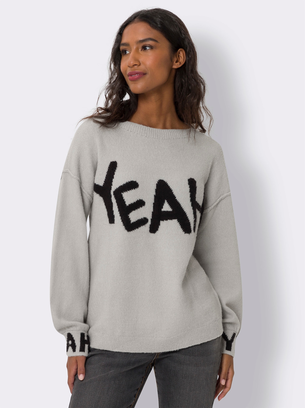 heine Strickpullover - hellgrau-meliert