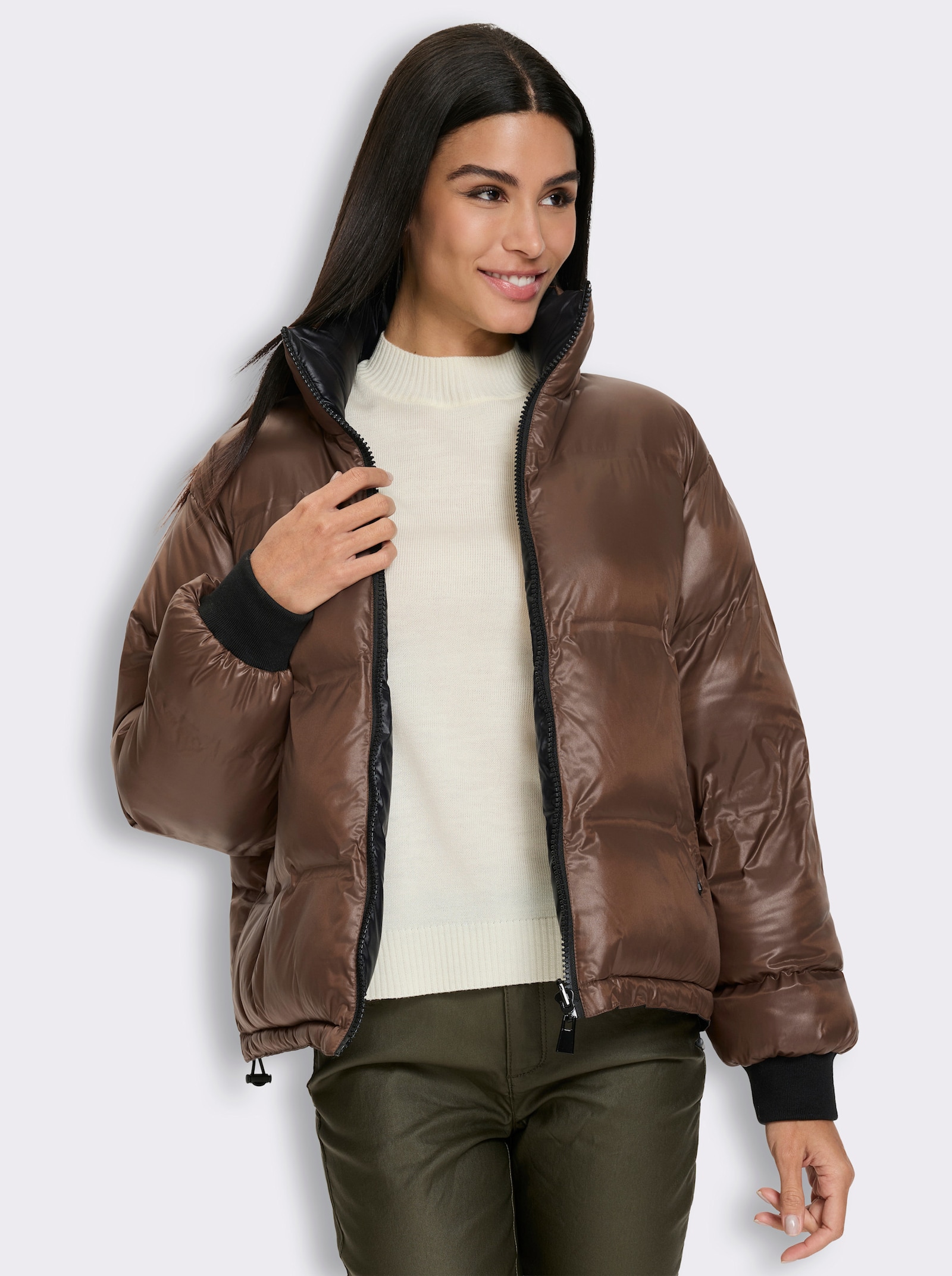 heine Steppjacke zum Wenden - schoko-schwarz