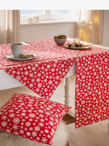 Tischdecke - rot-weiss-bedruckt