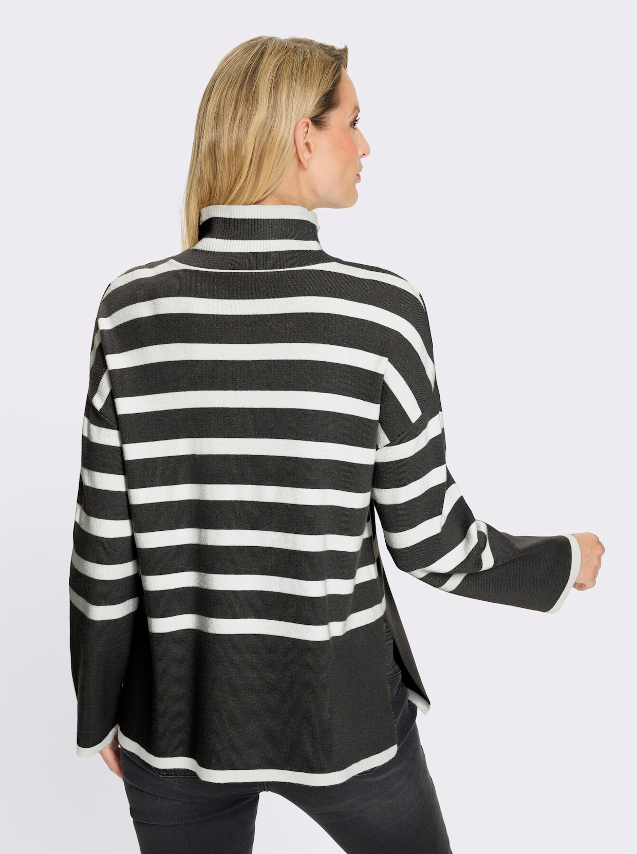 heine Gestreepte pullover - zwart/ecru gestreept