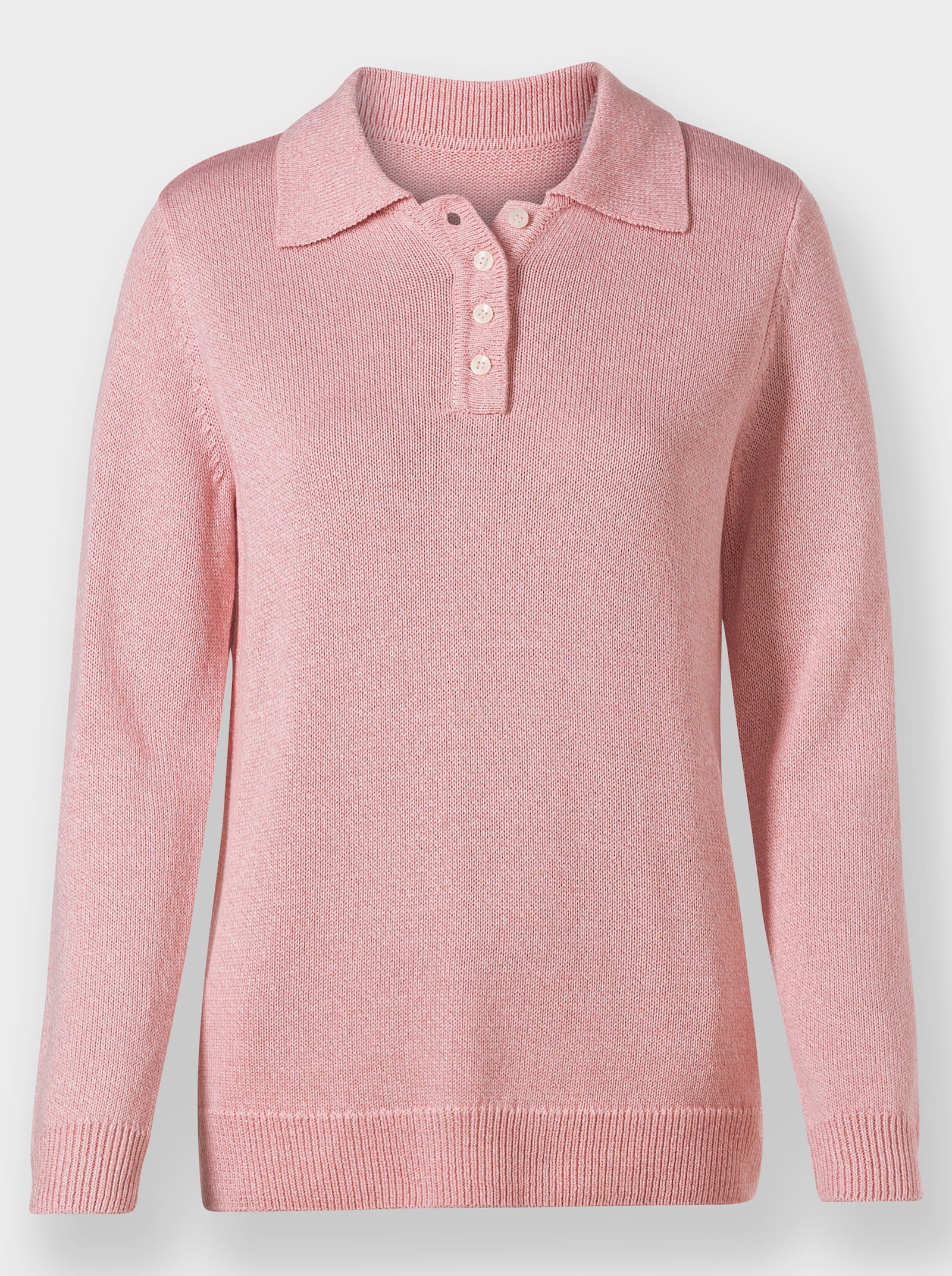 Polopullover aus meliertem Garn - rosenquarz-meliert