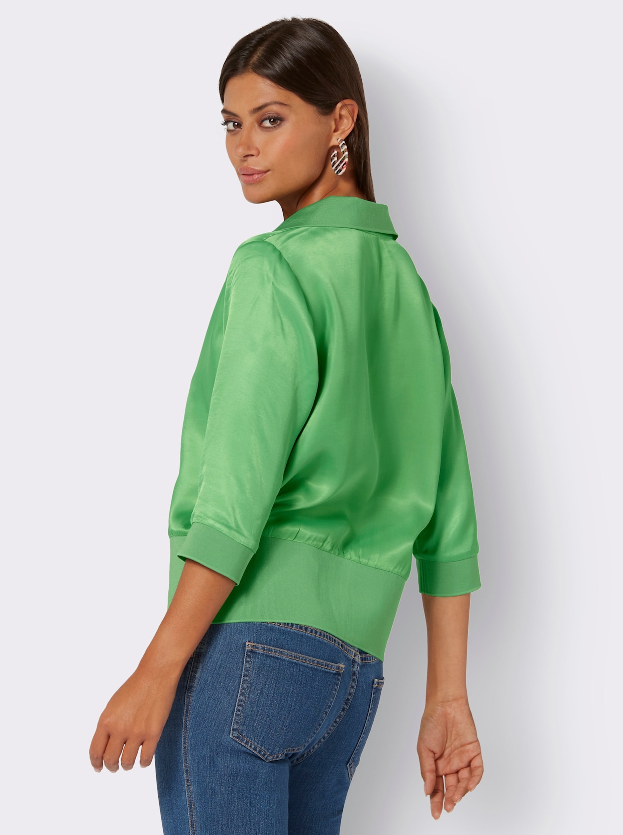 Satijnen blouse - appel