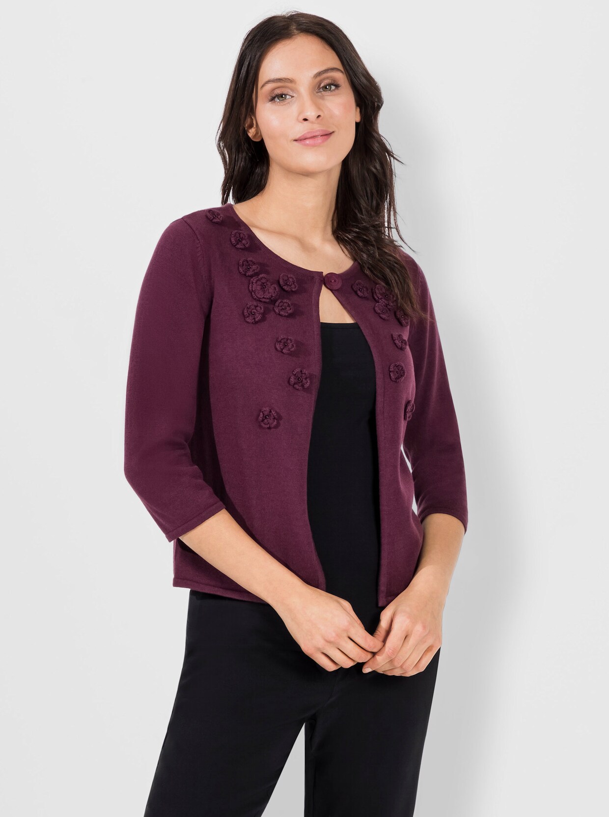 Strickjacke - burgund