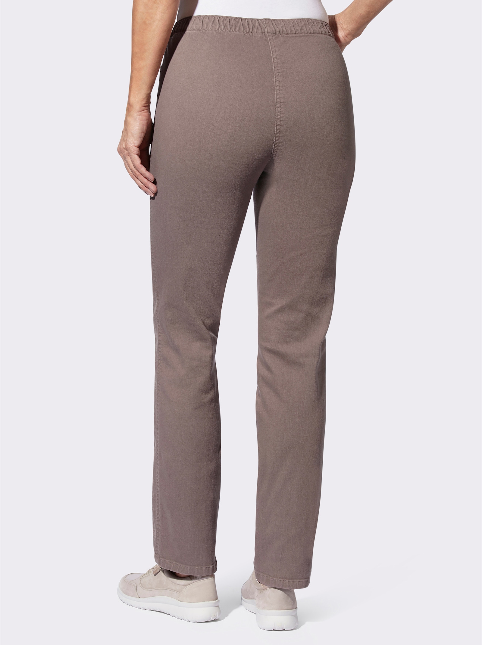 Jeans mit Reissverschluss-Blende - dunkeltaupe