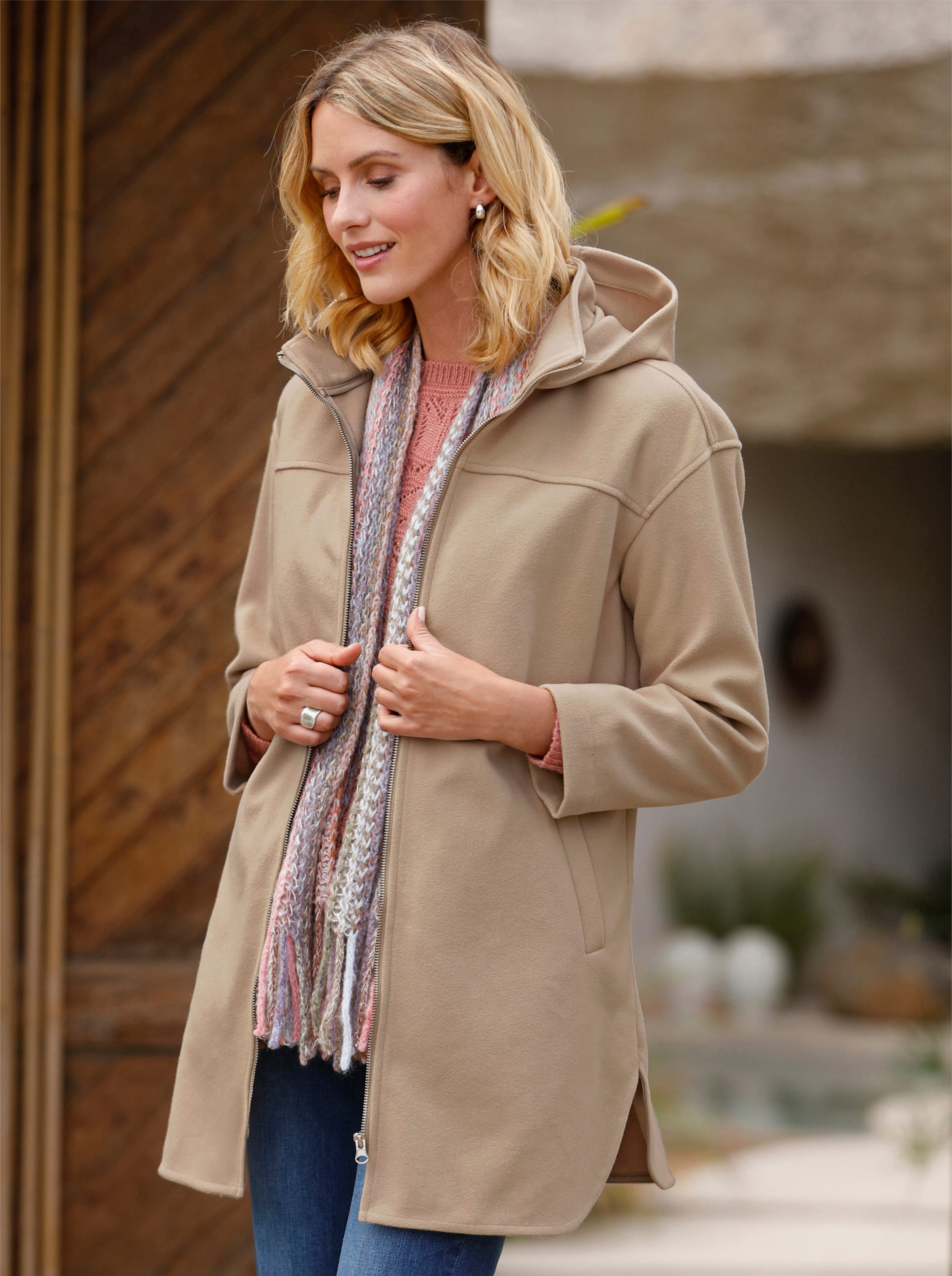 Longjacke in beige heine