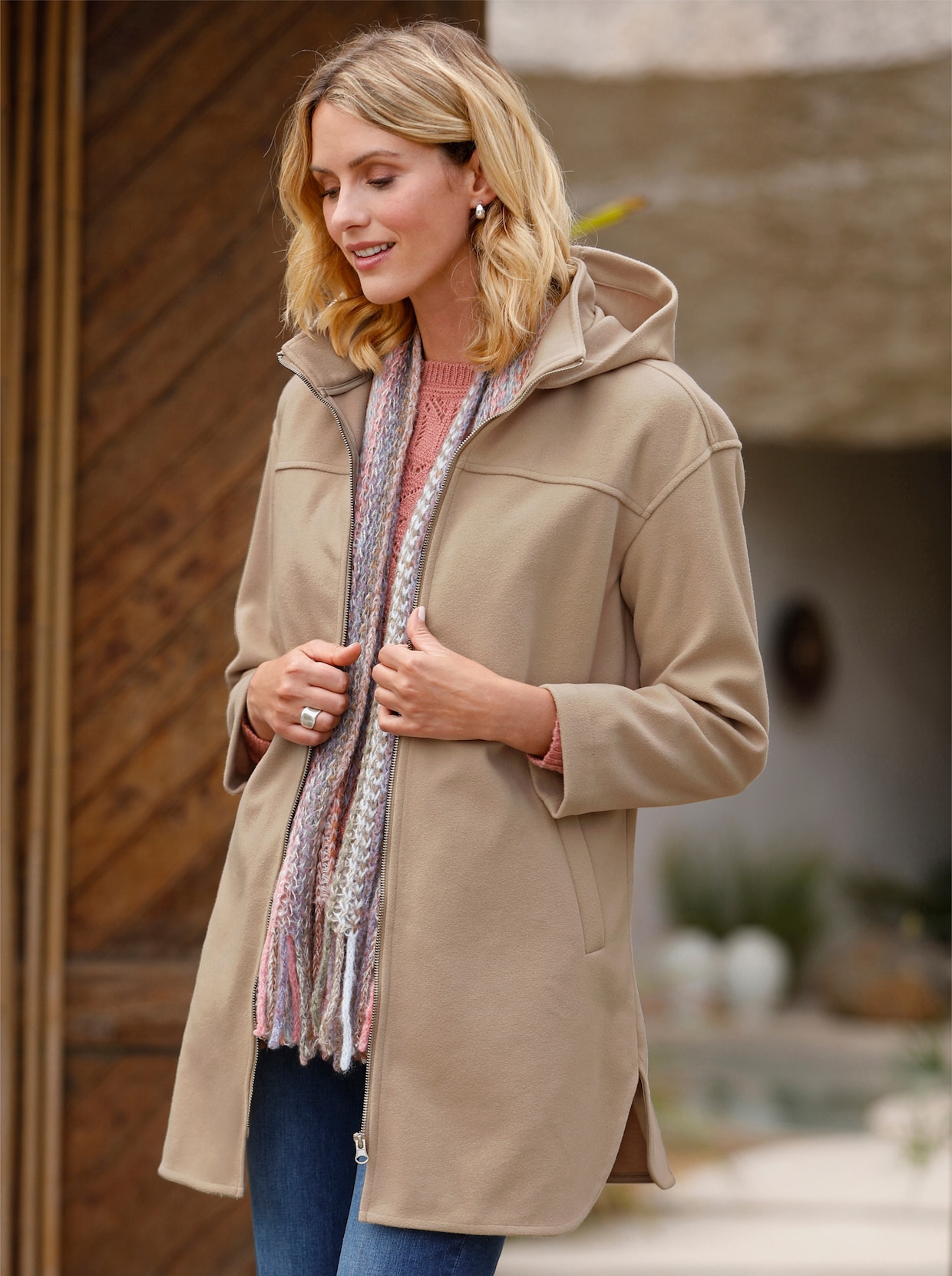 Longjacke - beige