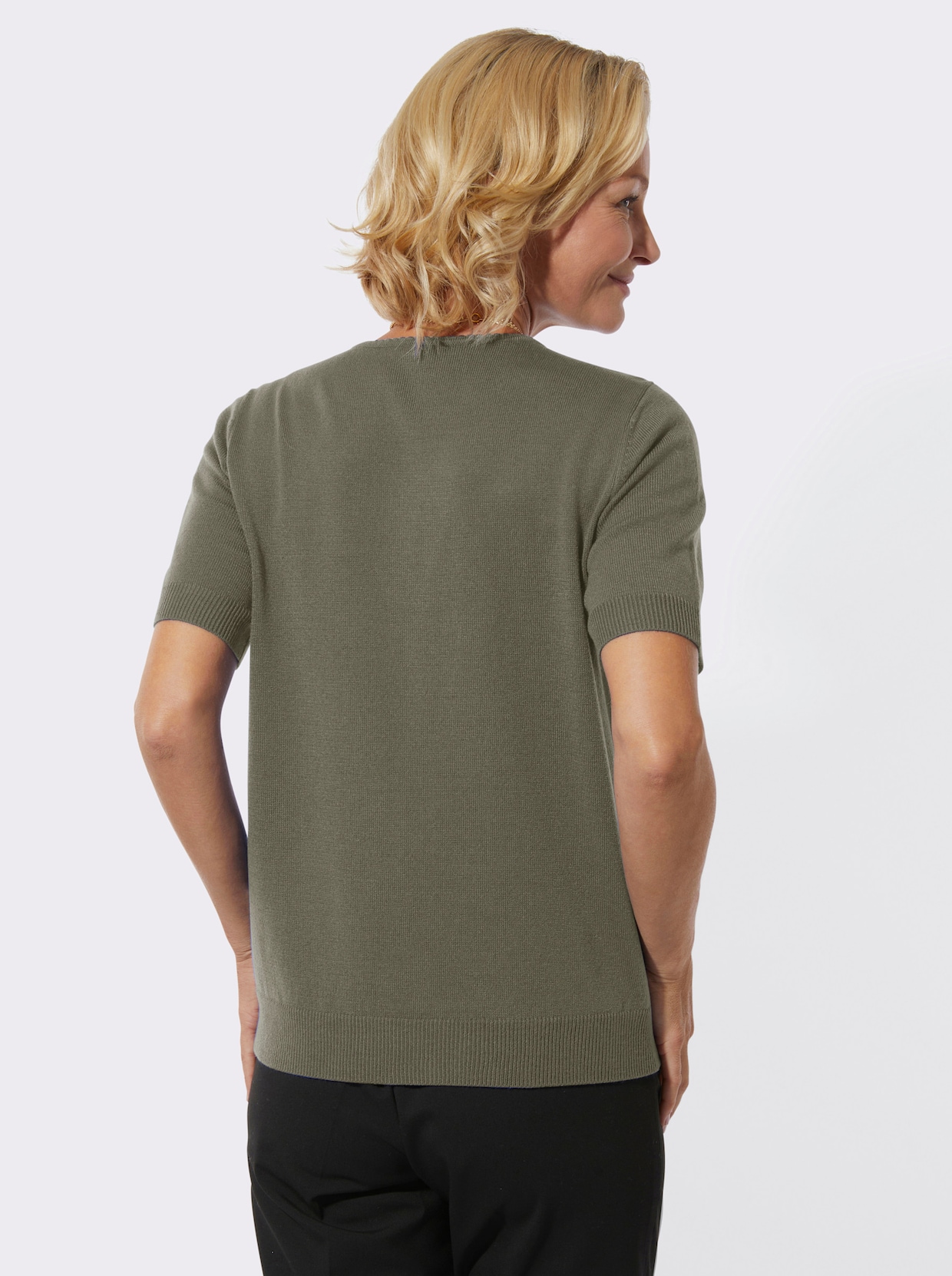 Rundhalspullover - khaki