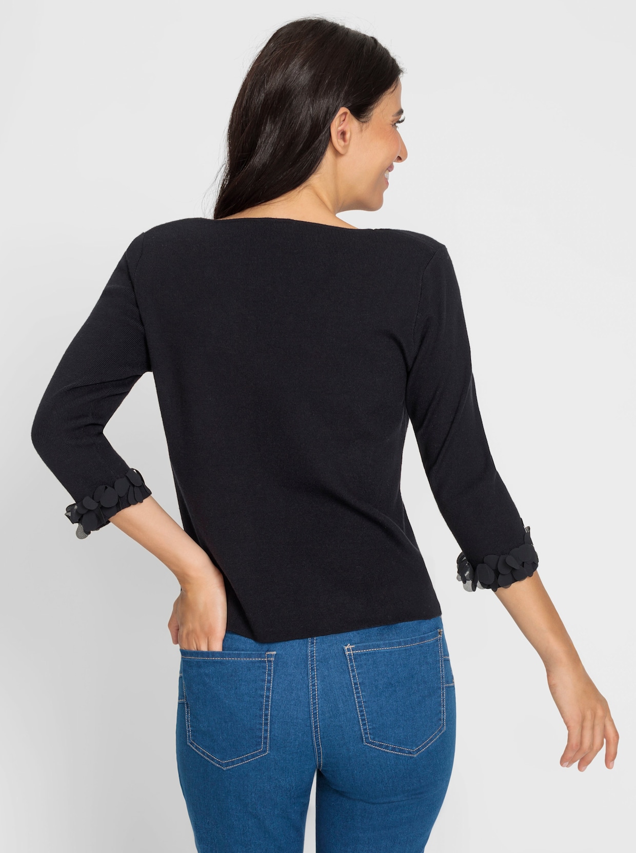 heine Pullover met 3/4-mouwen - zwart