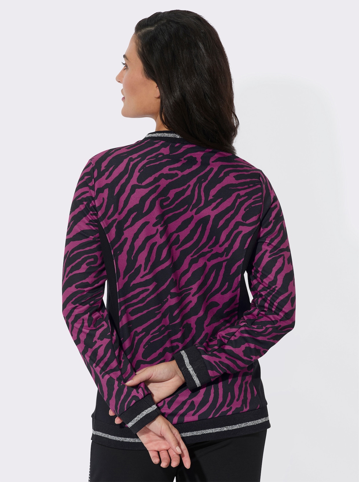 feel good Jacke - magenta-schwarz-bedruckt