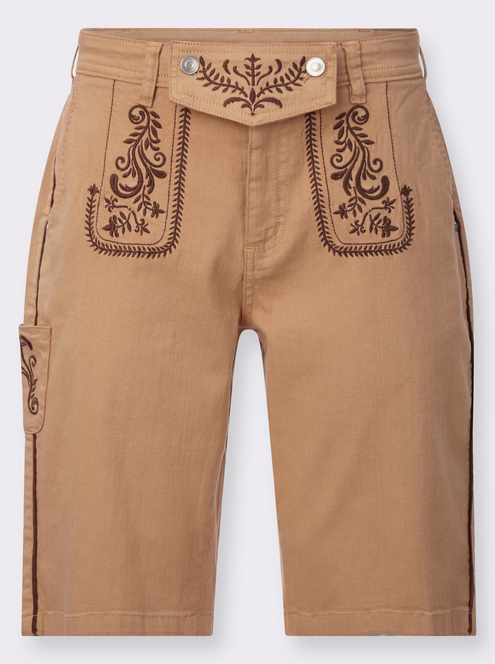 Trachtenhose mit Kontrast-Stickerei - camel