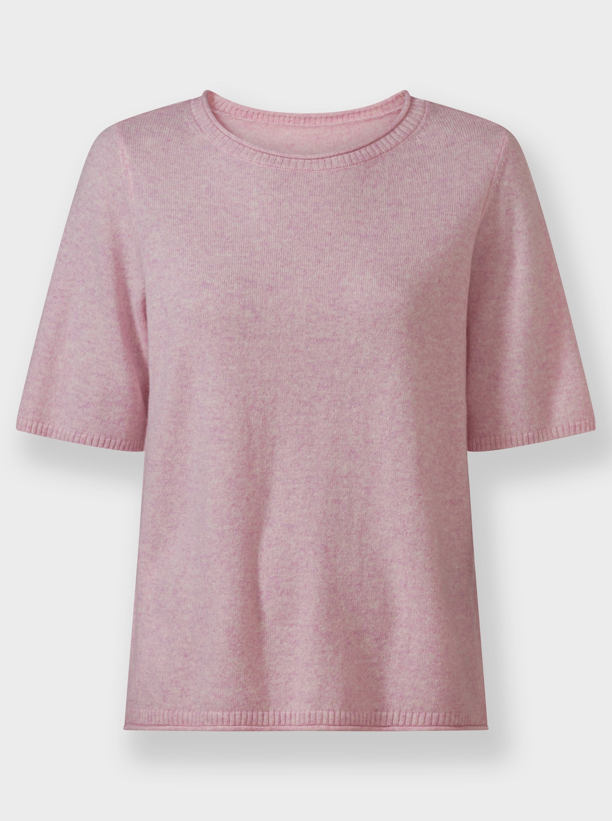 Feinstrickpullover - rosé-meliert