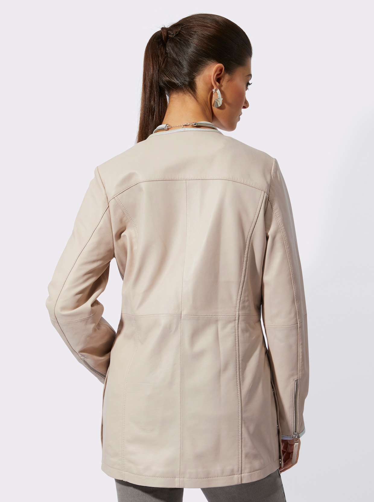 Mainpol Lederblazer - sand-metallicfarben