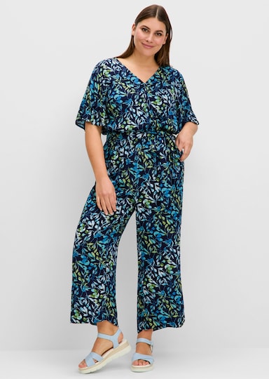 sheego Overall - tiefblau-bedruckt