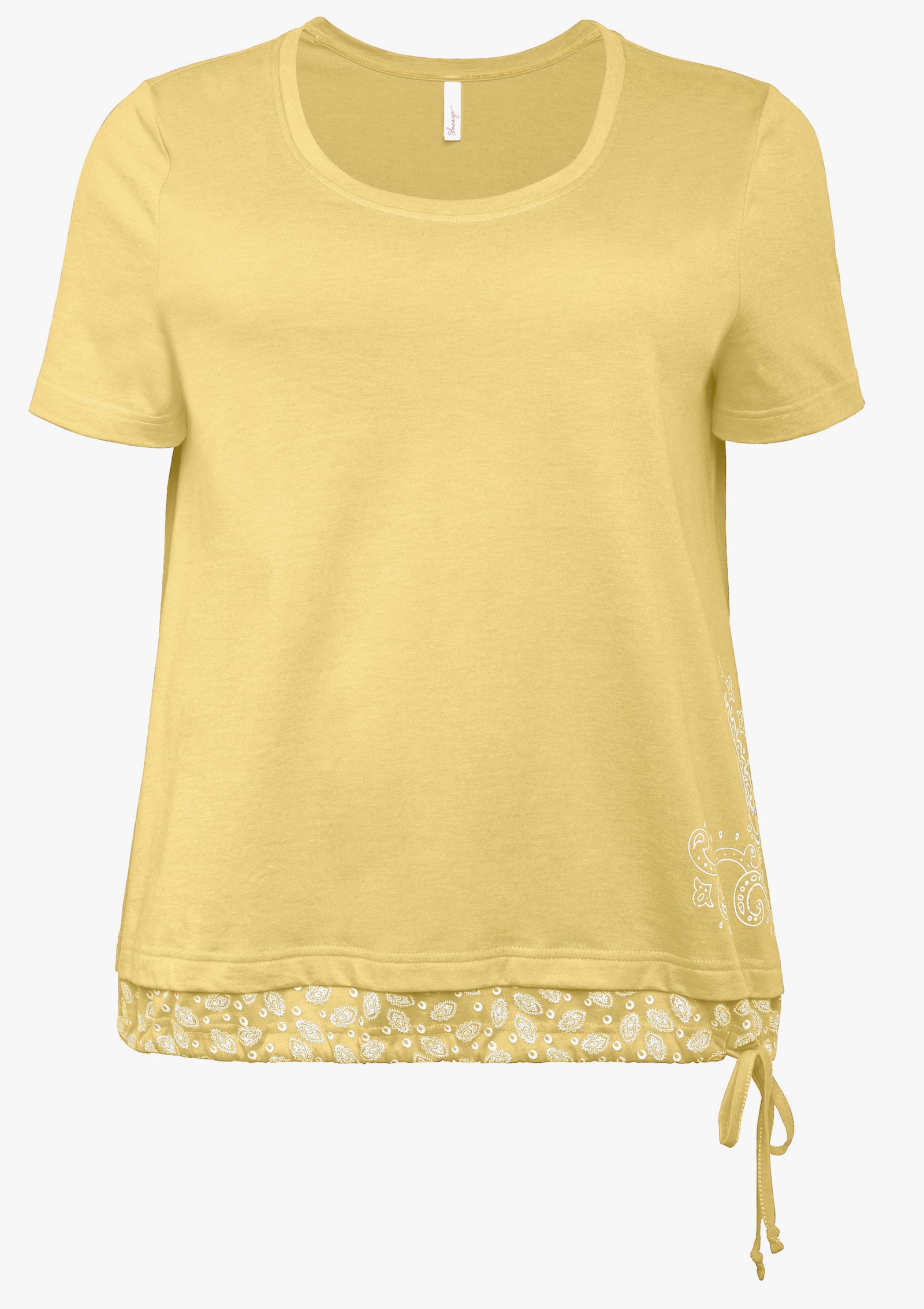sheego Kurzarmshirt in 2-in-1-Optik - limone