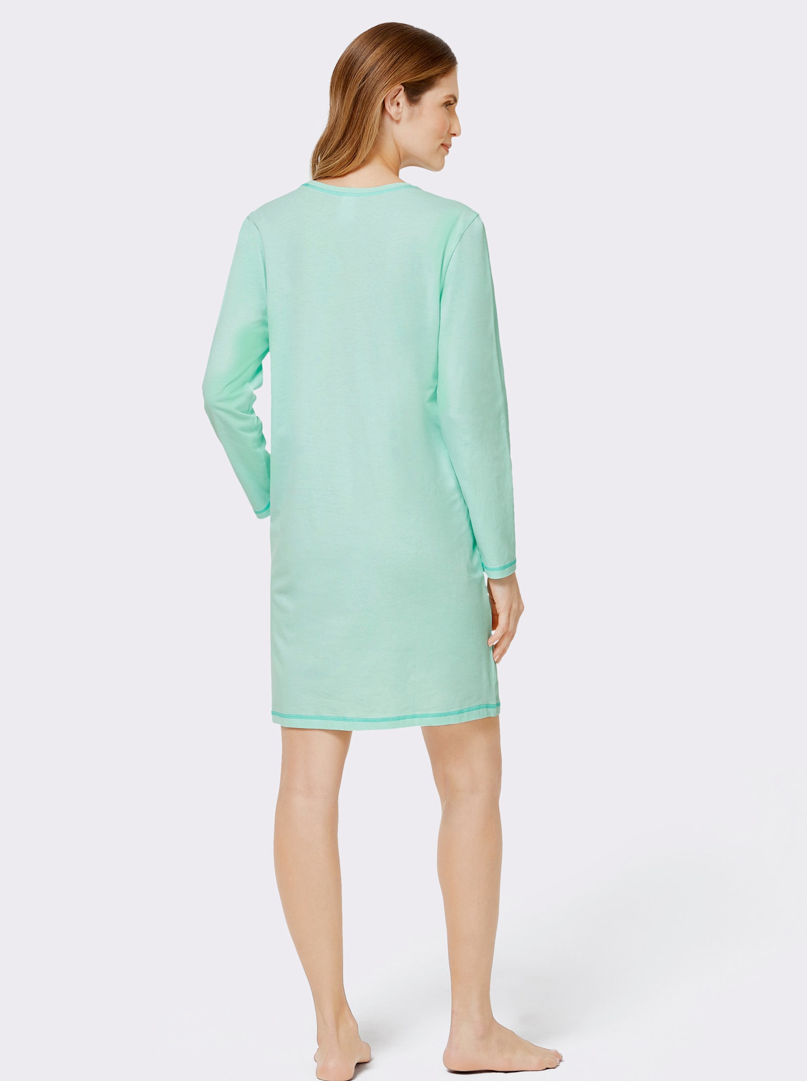 wäschepur Langarm Sleepshirts - mint + mint-gestreift