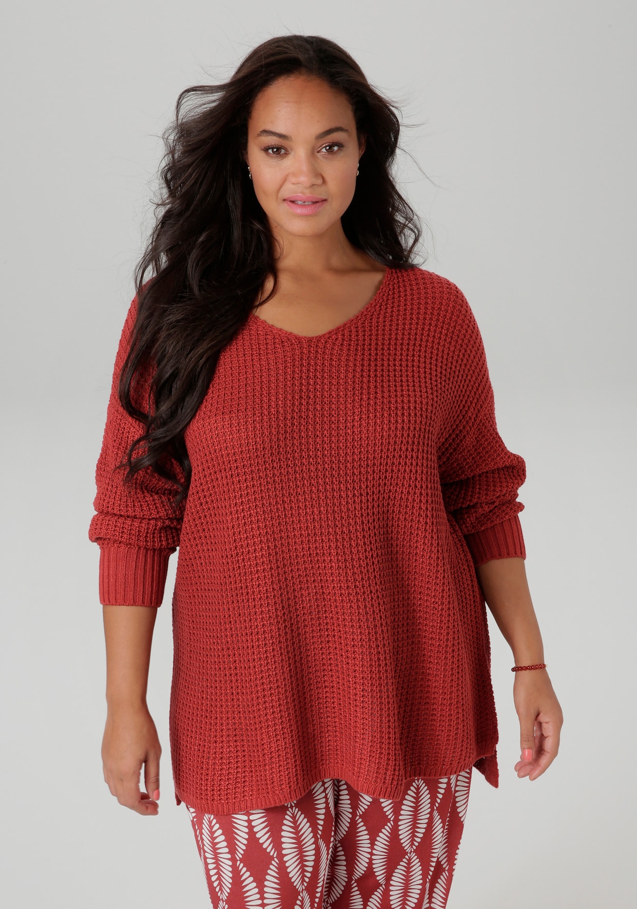 Aniston PLUS Strickpullover - rostrot